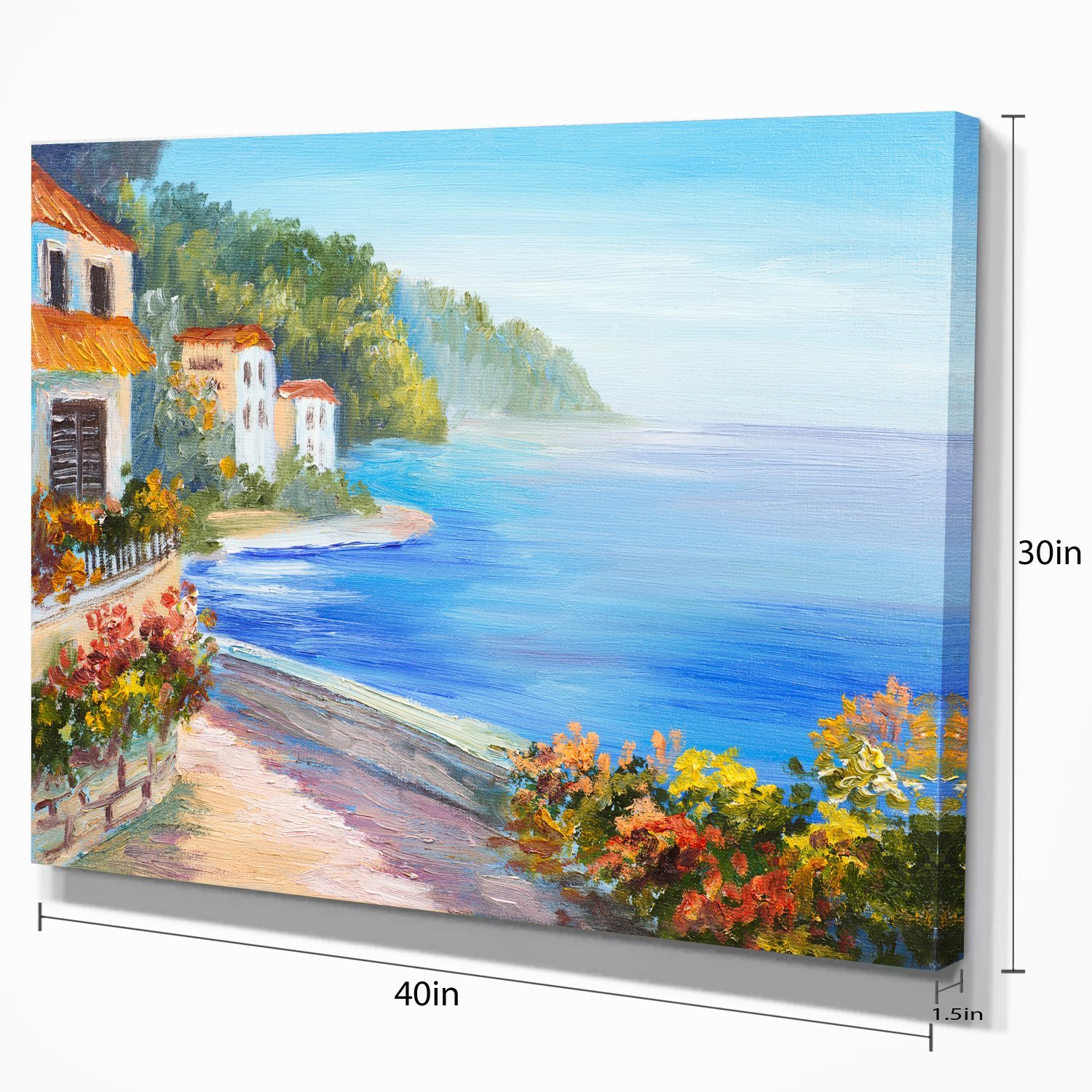 Blue Sea Landscape Art Print Canvas - Coastal Home Decor Wall Art for Living Room, Bedroom & Office