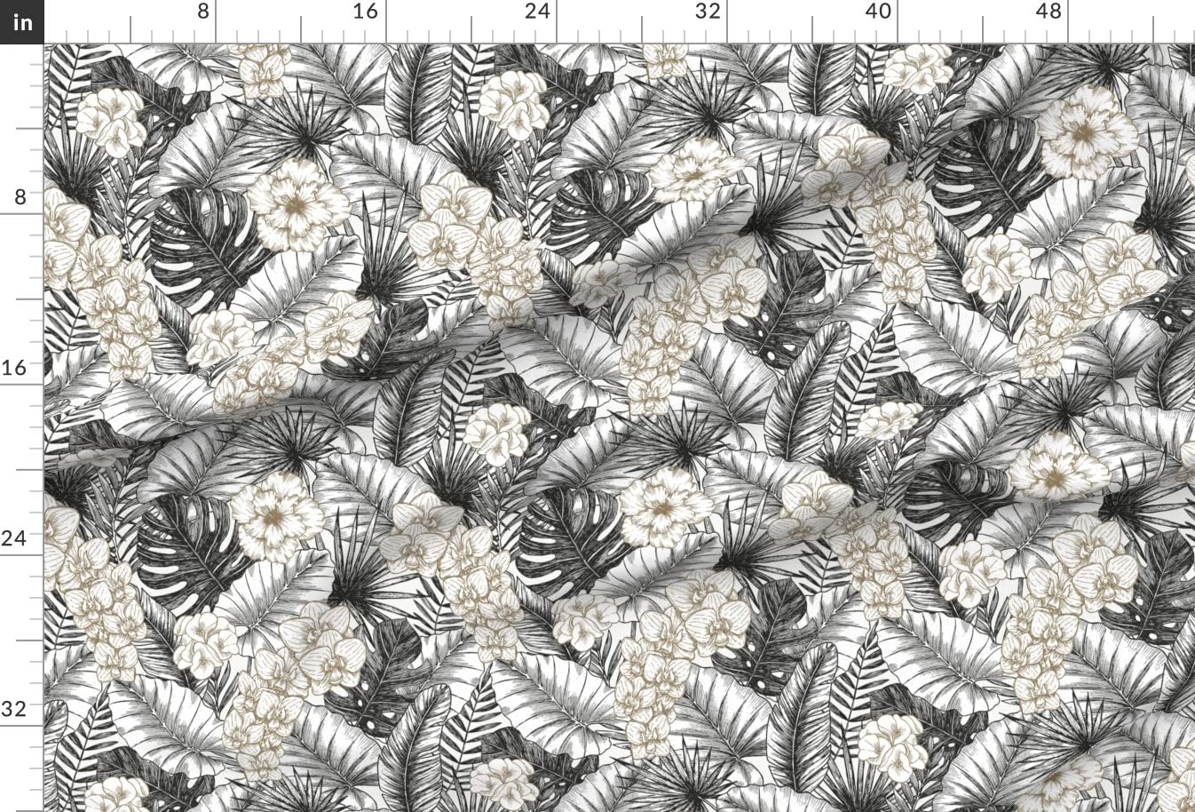 Silver Tropic Gold Elegant Palm Leaf Printed Minky Fabric by The Yard - Exotic Jungle Monochrome Minimalist Design for Sewing, Baby Blankets, Quilt Backing & Plush Toys - Perfect for Nursery Decor, DIY Projects & Soft Home Textiles