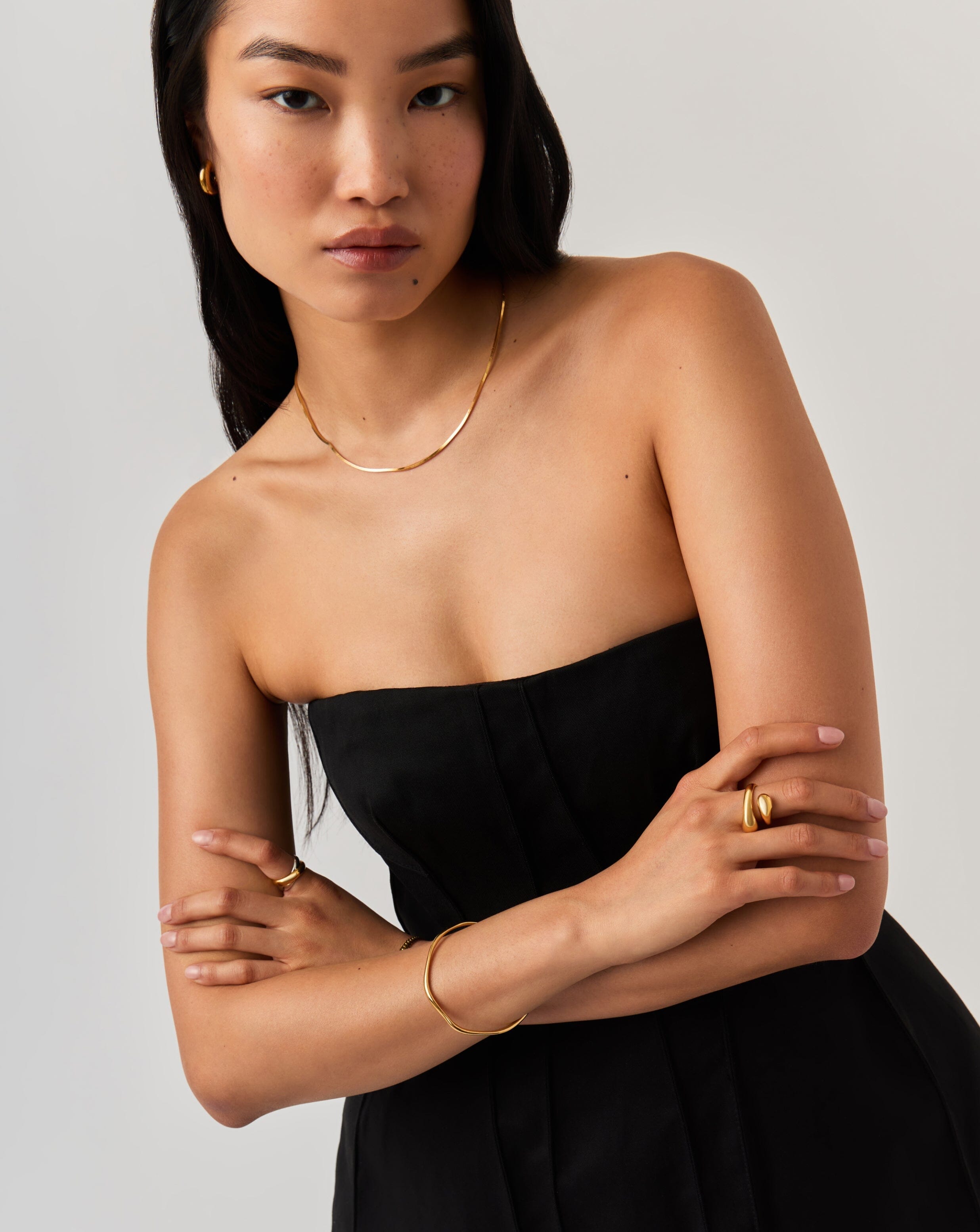 Molten Ripple Bangle Bracelet - 18k Gold Vermeil Plated Women's Jewelry for Everyday Wear & Special Occasions