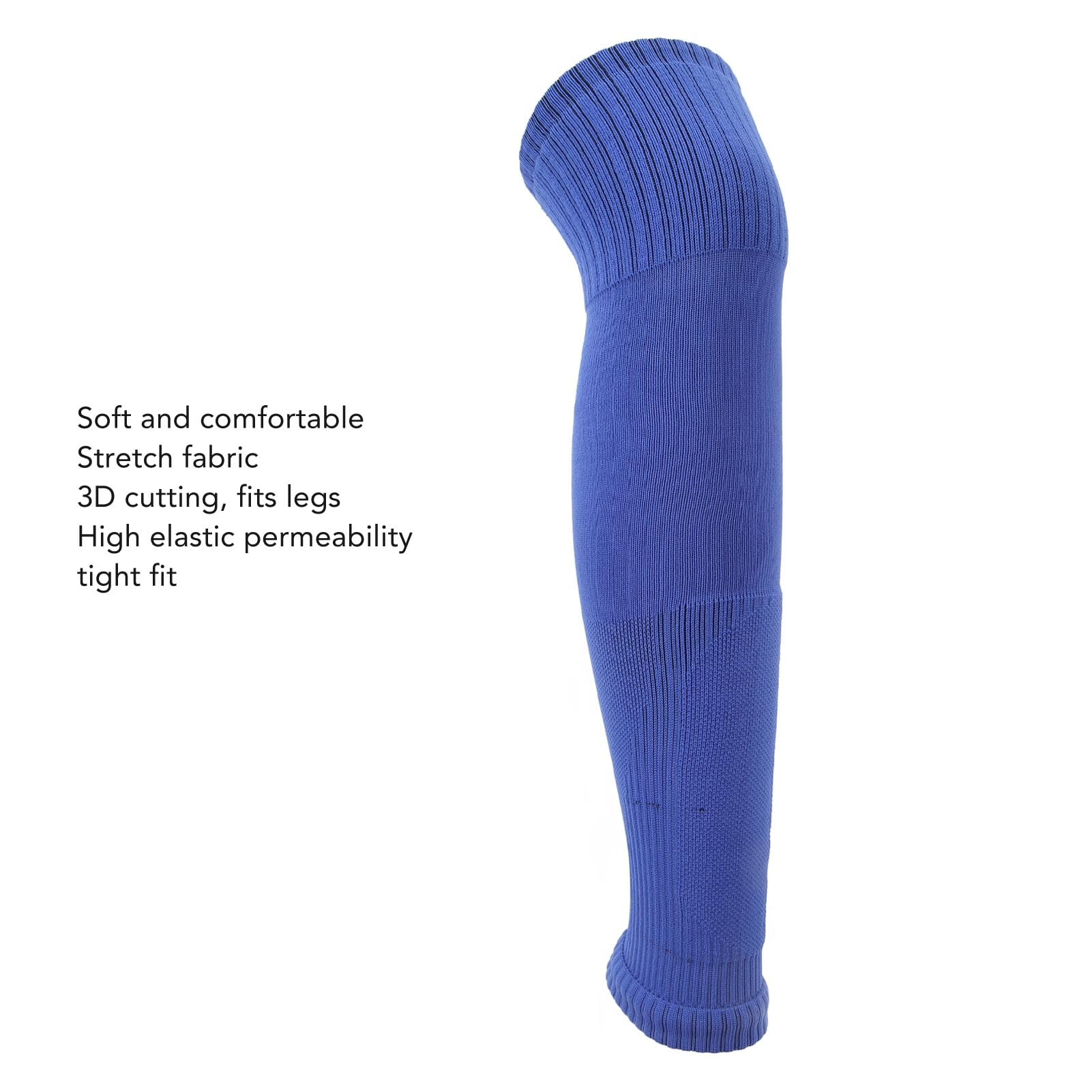 Breathable Football & Cycling Leg Sleeves - Ergonomic One-Size Pull-On Sports Compression Sleeves (Blue) for Running, Basketball & Workout Recovery