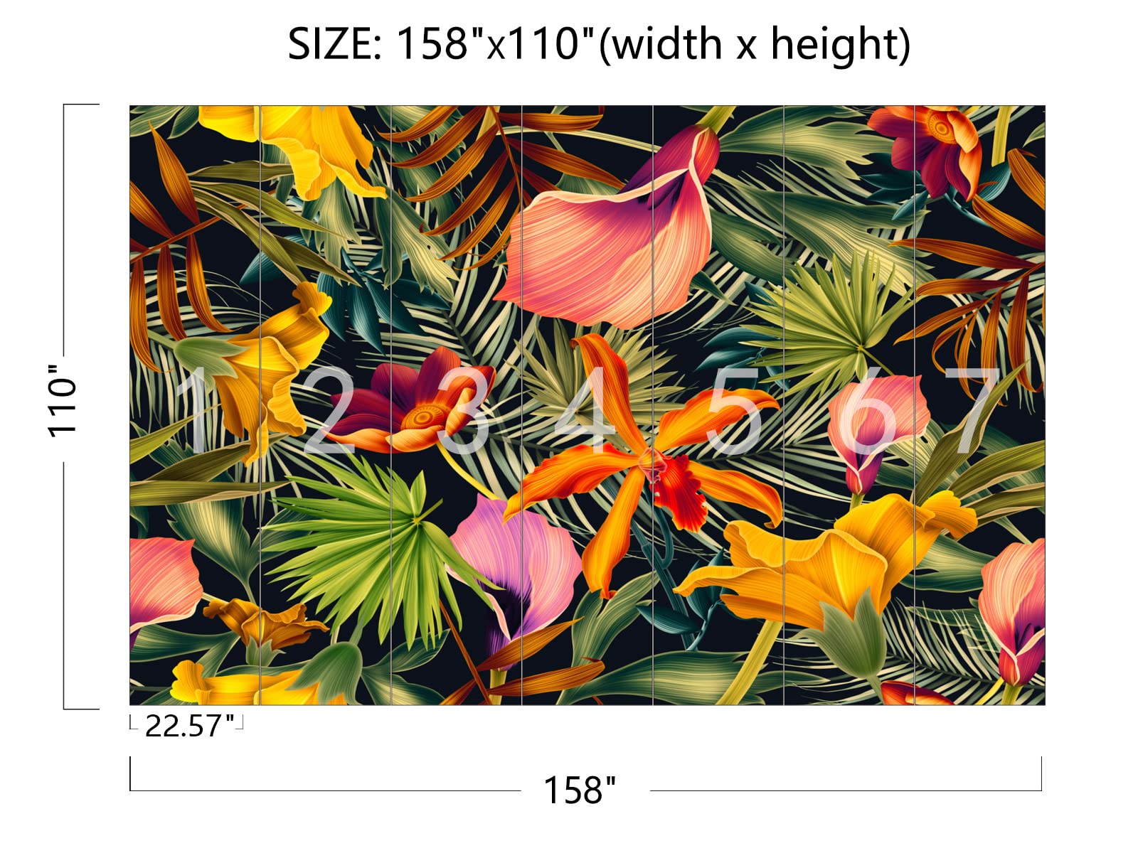 ClioUar Tropical Palm Leaves Wallpaper Mural - 158