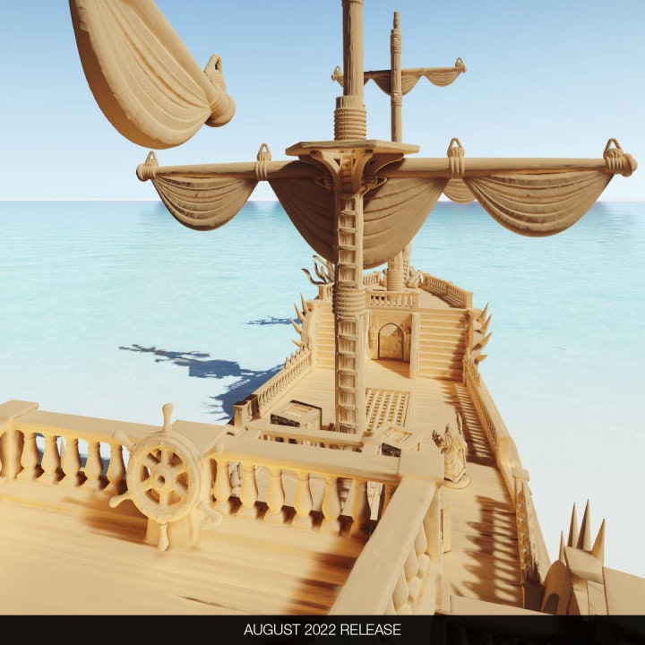 28mm Scale Warship Miniature - Battleship & Frigate Models for Dungeons and Dragons, Wargaming, and Tabletop RPG Scenes | Perfect for Naval Combat, Fantasy Adventures, and Collector Displays