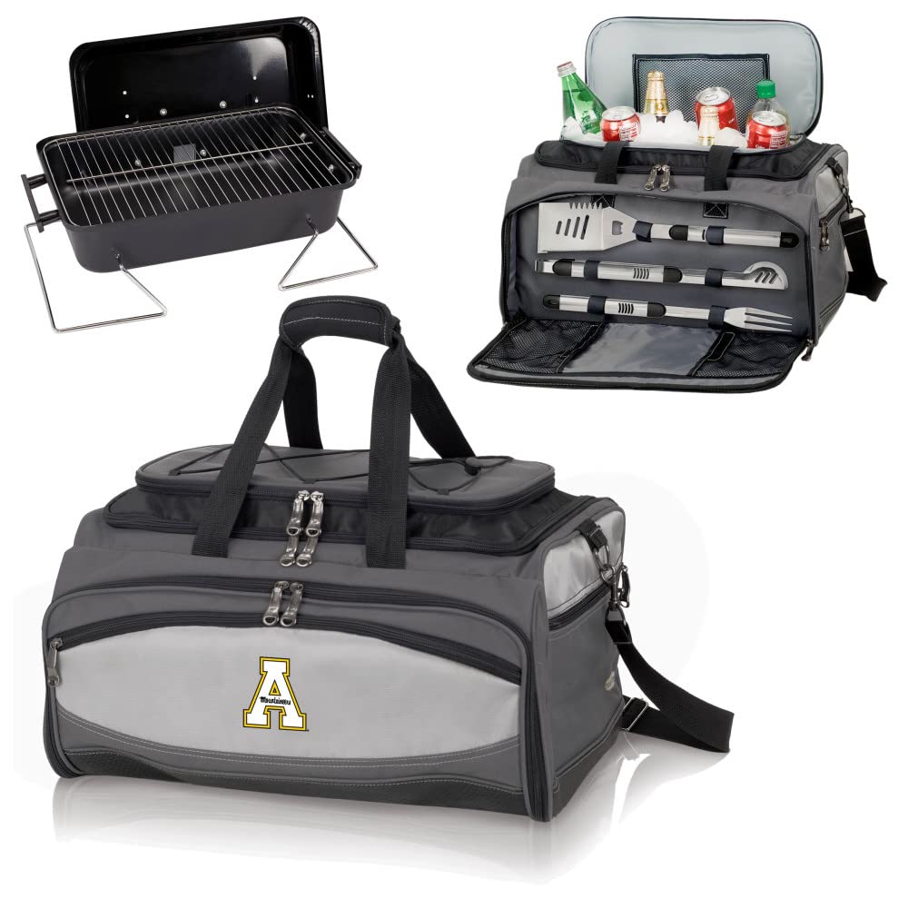 PICNIC TIME NCAA Unisex-Adult Portable Charcoal Grill & Cooler Tote - Perfect for Tailgating, Beach Parties, Camping and Outdoor BBQs