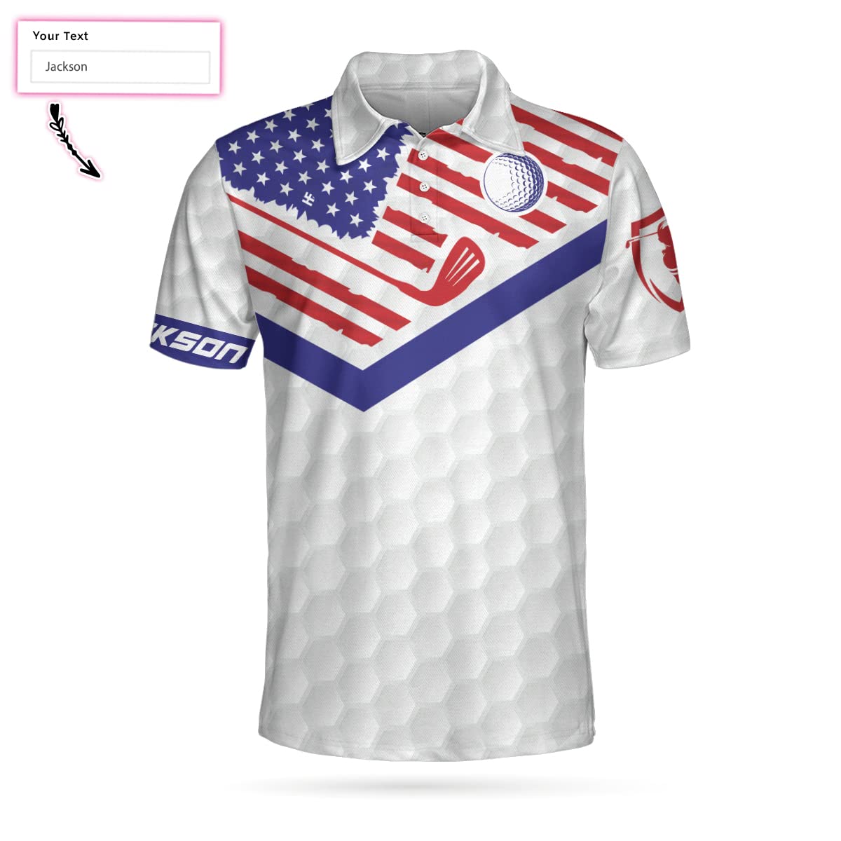 Custom Golf Polo Shirts for Men & Women - American Flag Design Short Sleeve Performance Shirt | Breathable Moisture-Wicking Fabric for Golf Tournaments & Country Club Wear