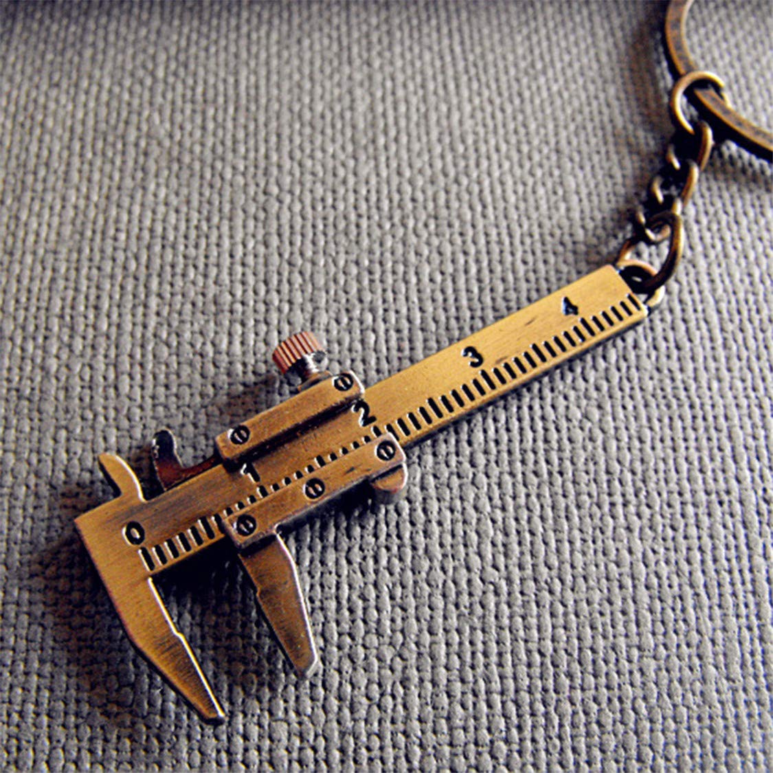 Precision Mini Vernier Caliper Keychain - Stainless Steel Simulation Slide Ruler with Key Ring - Perfect for Engineers, Students & DIY Enthusiasts (Gift Idea for Tool Lovers)