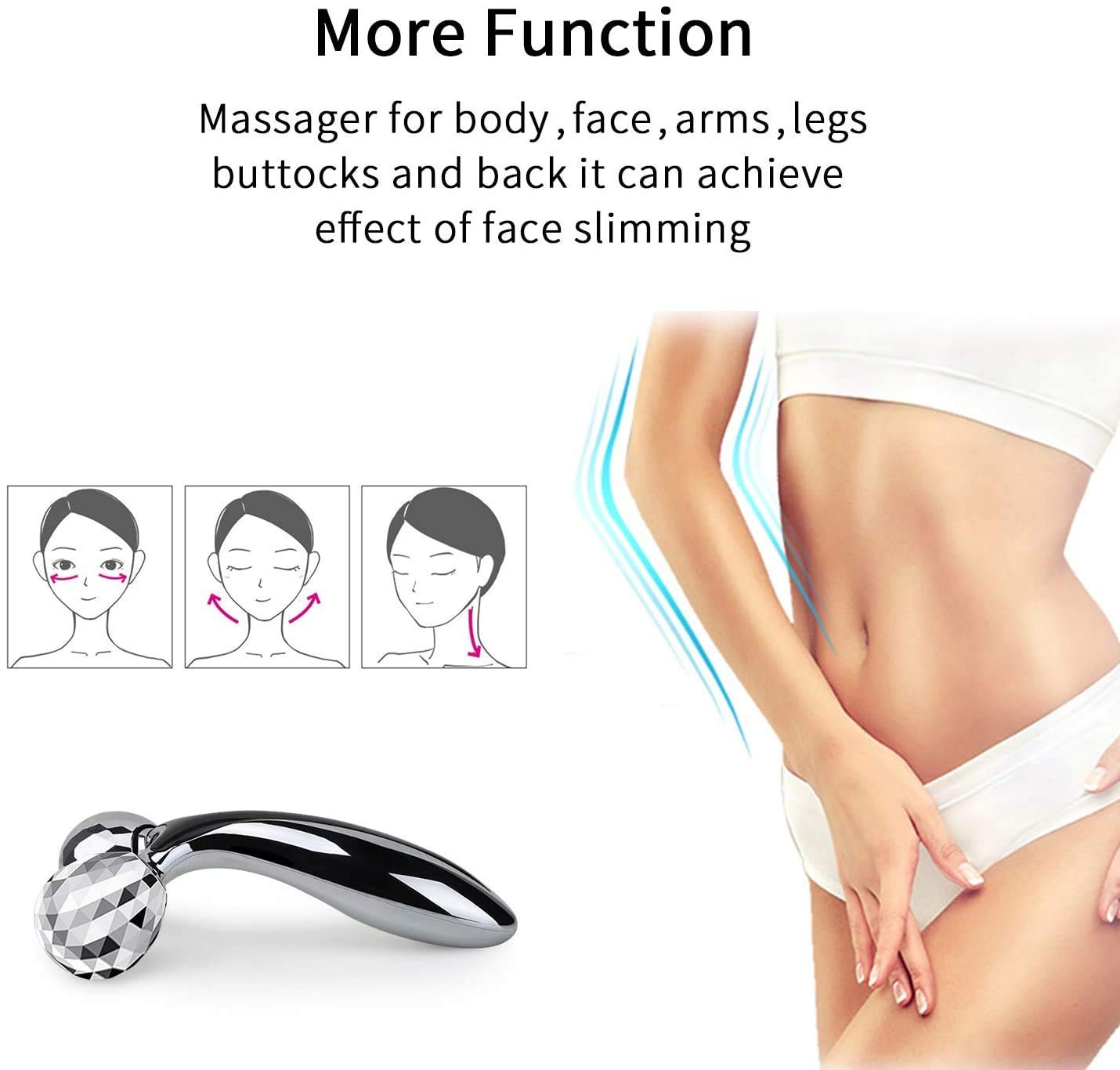 Laxit 3D Massager Roller & Ice Roller Set - Anti-Aging Facial Brightening Combo for Face, Skin, Eyes & Body - Reusable Ice Cube Roller & Manual Massager for Women & Men - Perfect for Skincare Routine, Relaxation & Puffiness Relief