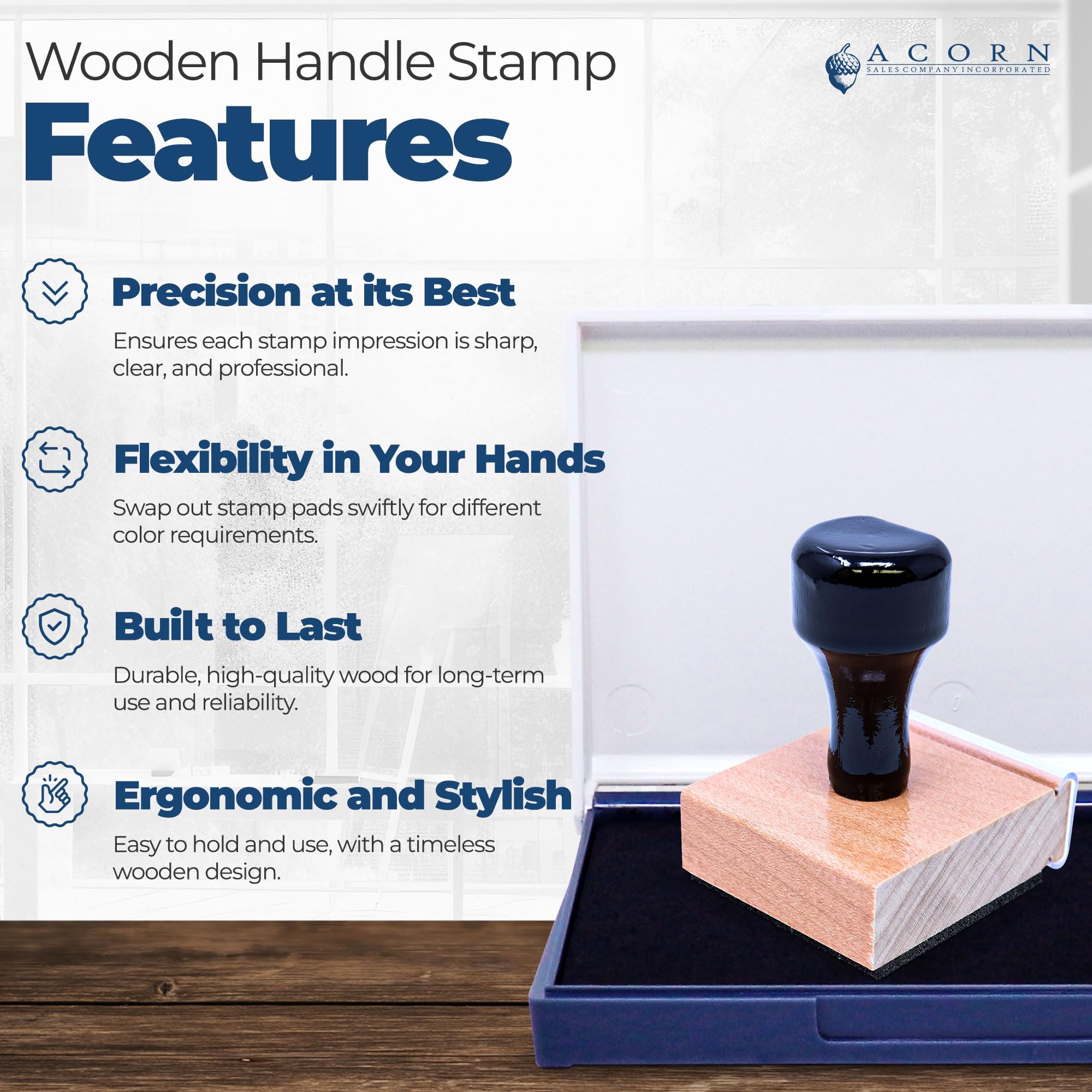 Premium Wood Handle California PE Seal Stamp, 1-5/8