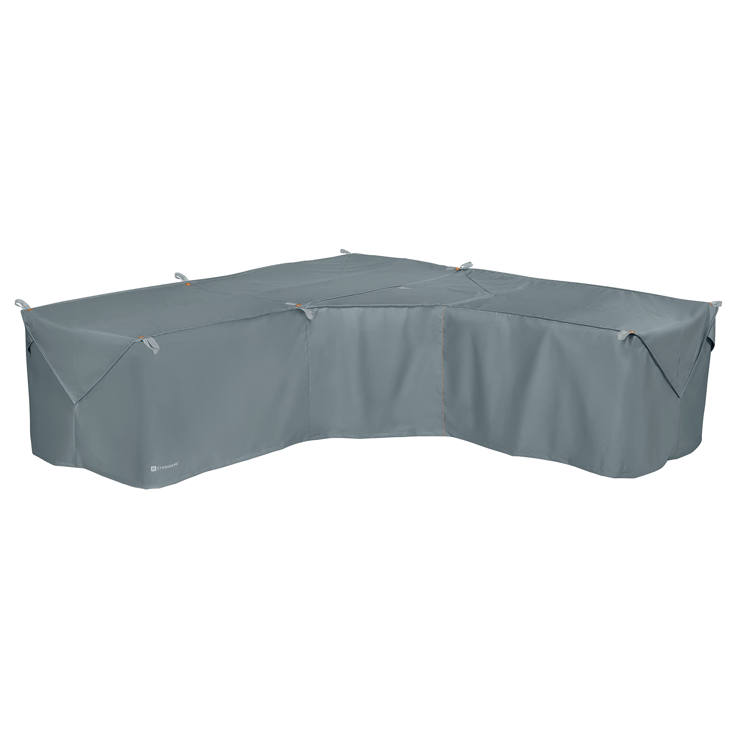 Storigami Water-Resistant 100 Inch V-Shaped Patio Sectional Cover - Easy Fold Lounge Set Protection in Monument Grey | Outdoor Furniture Cover for Sofas, Chairs & Sectionals | Weatherproof & UV Resistant for All Seasons