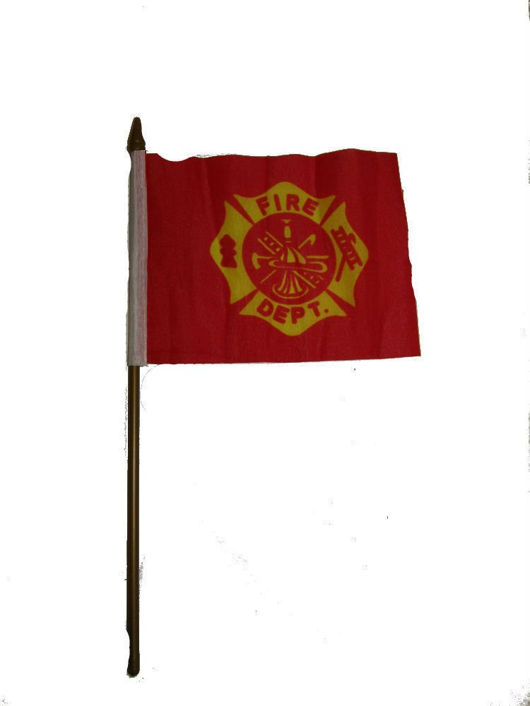 12 Pack Fire Department Crest Seal Gold Staff Desk Flags - 4