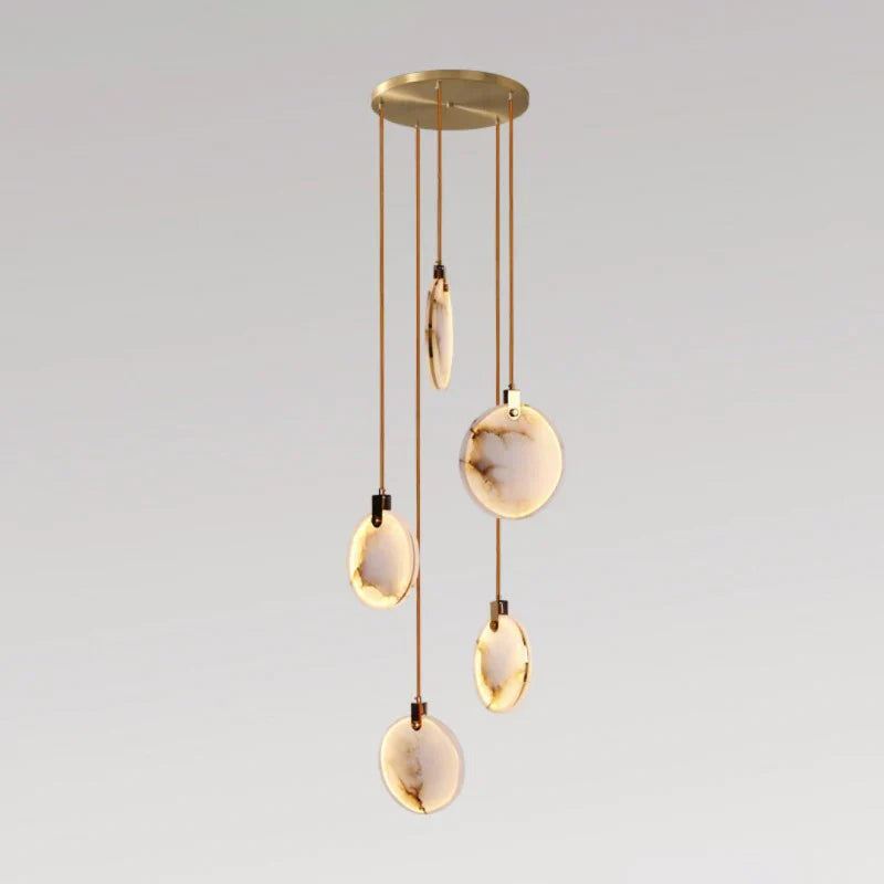 Modern Alabaster Long Staircase Chandelier - Elegant Crystal Ceiling Light Fixture for Grand Foyers, Stairwells & Luxury Home Decor