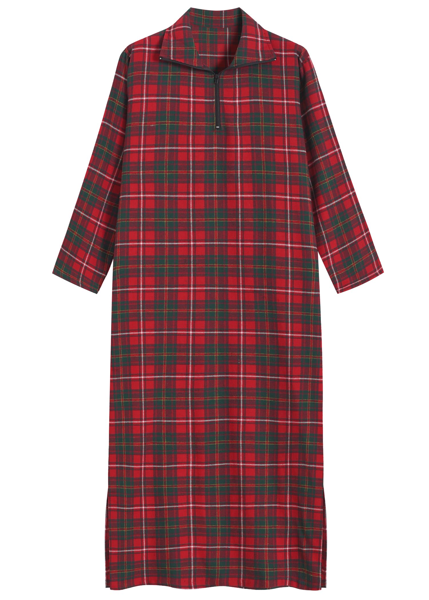 Women's Soft Flannel Nightgown - Long Sleeve Full Length Cotton Sleepwear for Winter, Cozy Loungewear for Cold Nights at Home