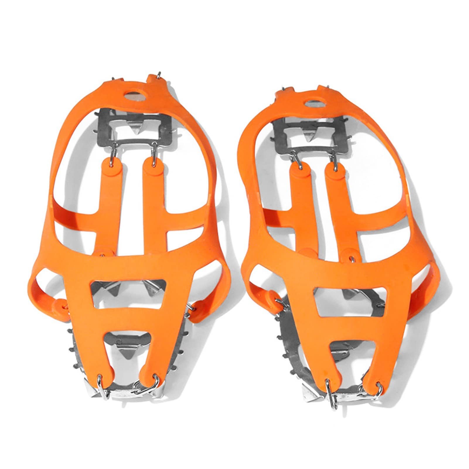 18-Spike Traction Cleats - Anti-Slip Snow Shoes with Stainless Steel Teeth for Winter Hiking, Jogging & Ice Fishing - Outdoor Ice Grippers for Walking on Snow & Ice