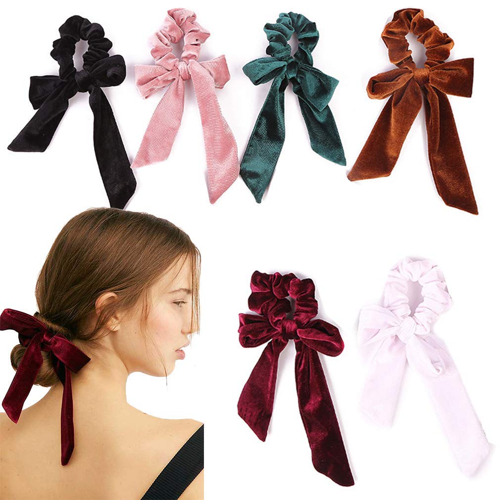 6Pcs Velvet Hair Scrunchies for Women & Girls - Ponytail Holders for Daily Use