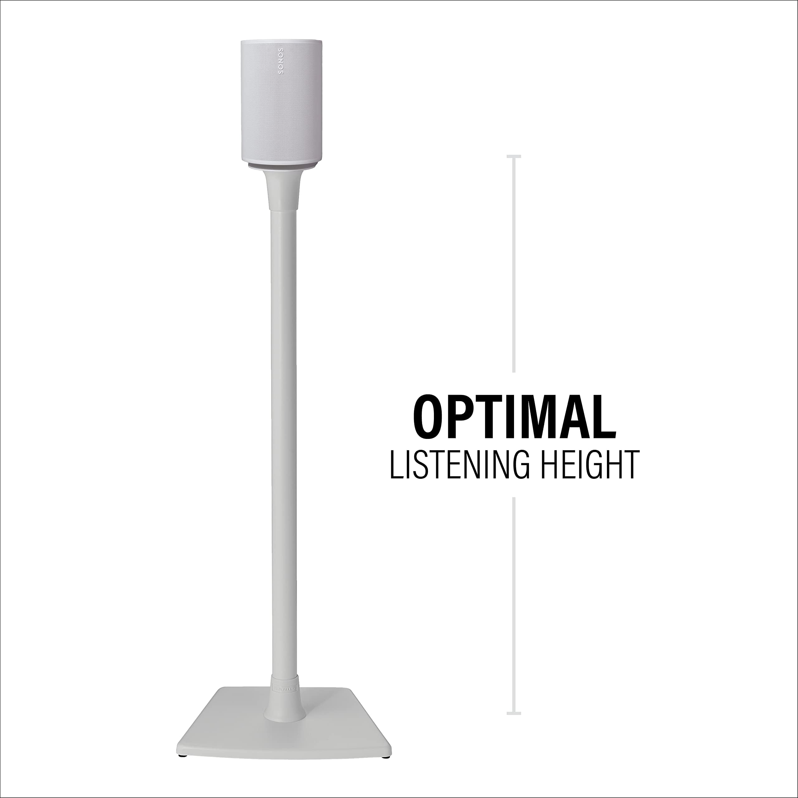 SANUS Adjustable Height Speaker Stands - Premium Universal Speaker Mount for Bookshelf & Floor Speakers - Perfect for Home Theater, Studio & Gaming Setups