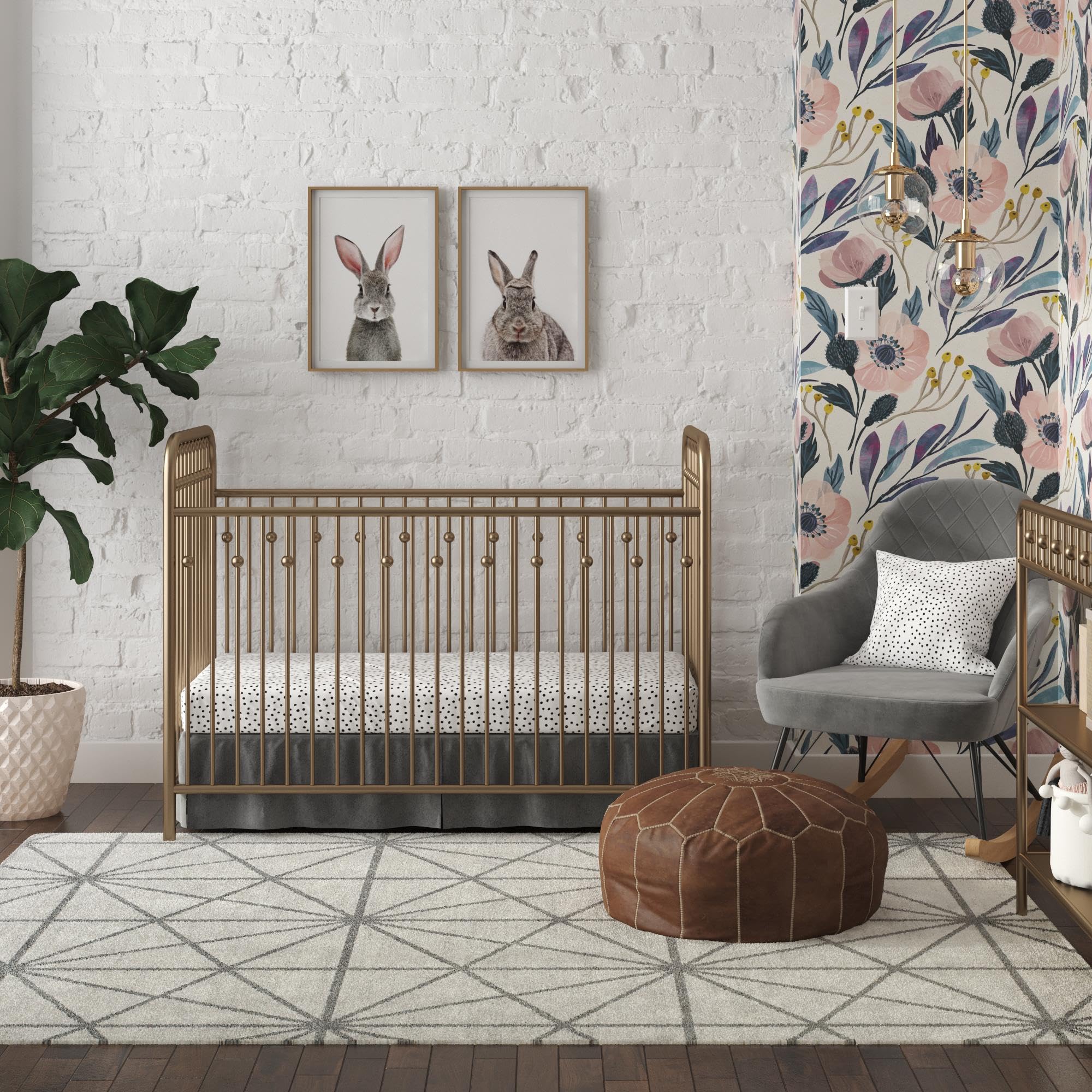 Little Seeds Monarch Hill Ivy Metal Changing Table - Gold Finish | Sturdy & Safe Baby Changing Station for Nursery, Bedroom, or Daycare | Perfect for Diaper Changes & Baby Care Essentials Storage