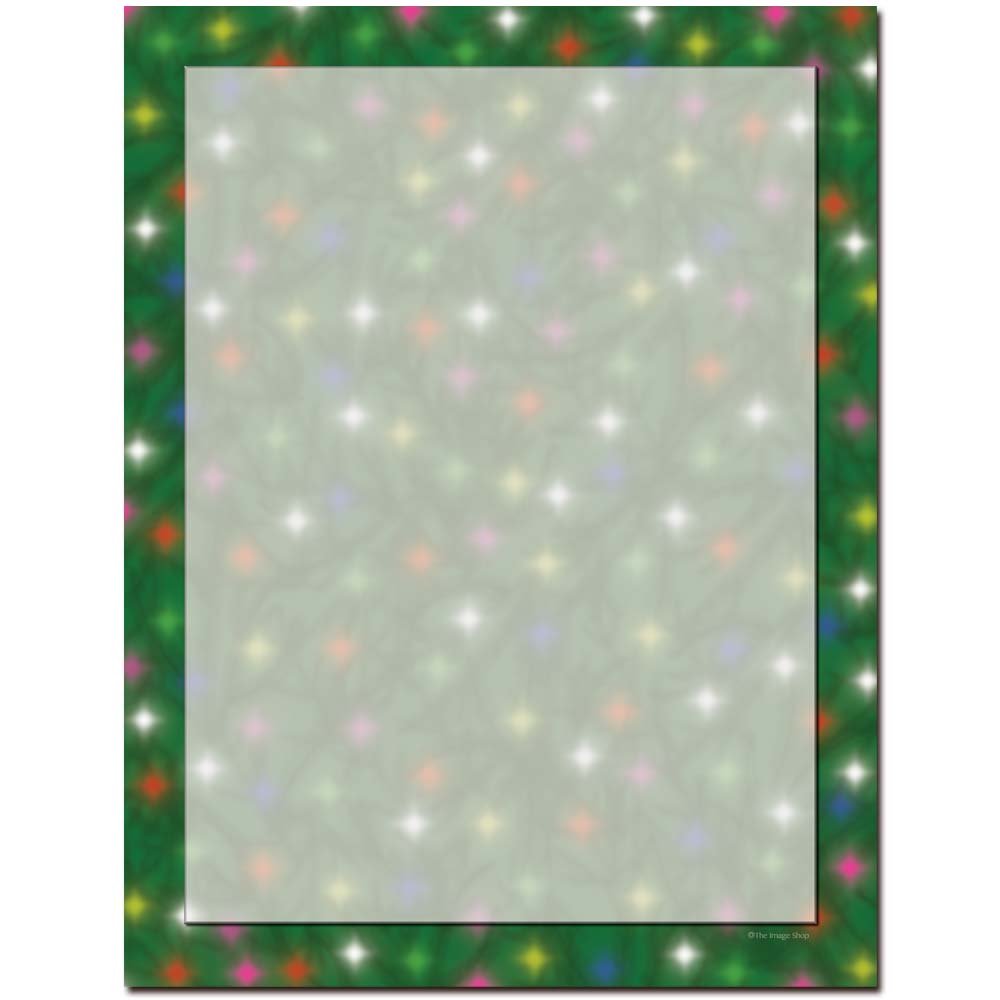 Twinkle Lights Letterhead Laser & Inkjet Printer Paper - 25 Sheets Pack for Holiday Cards, Wedding Invitations & Business Stationery