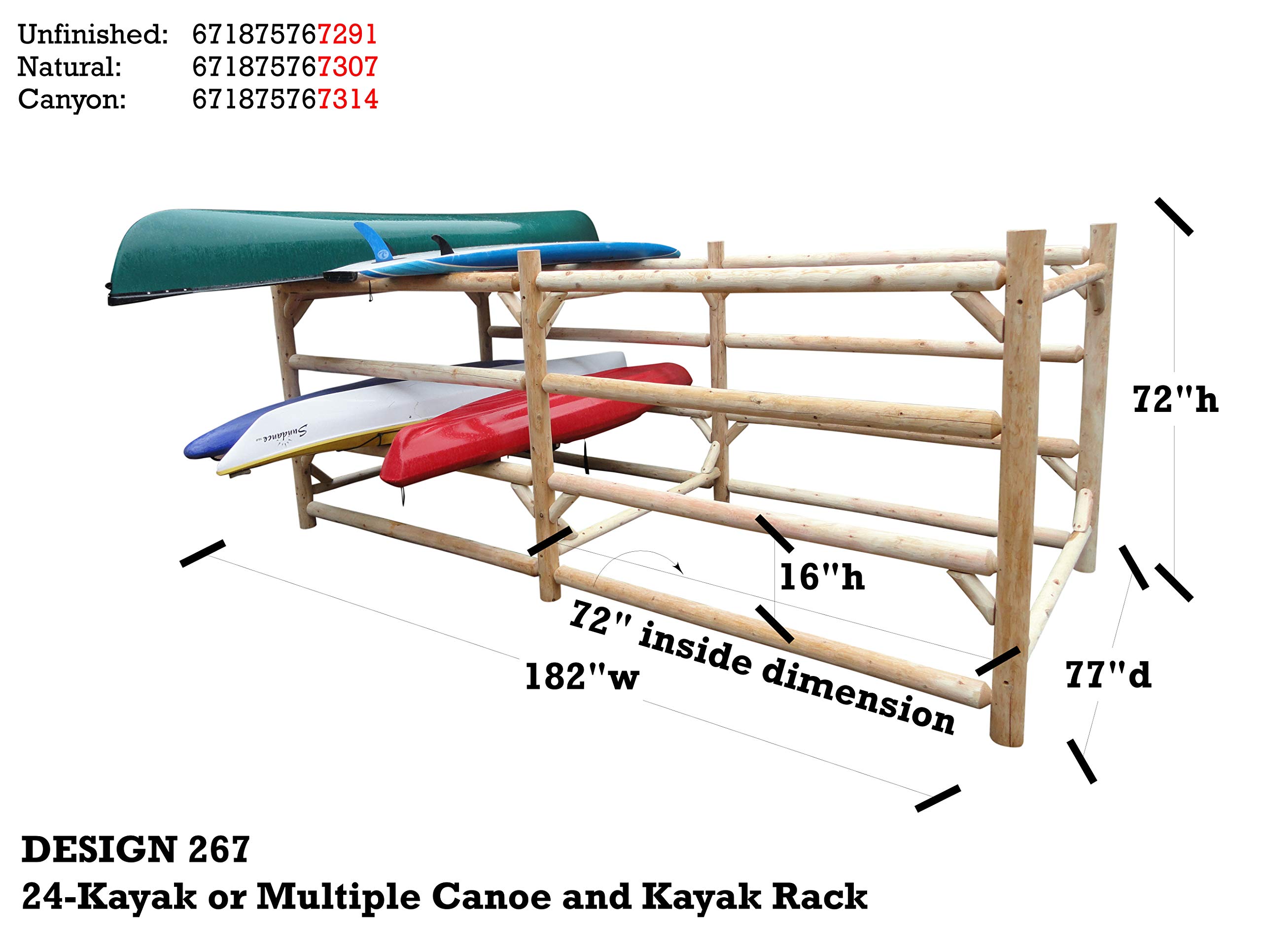 24-Slot Heavy Duty Kayak and Canoe Storage Rack - Freestanding SUP, Surfboard, Fishing Canoe Holder for Commercial & Home Use - Perfect for Garage, Dock, or Outdoor Watercraft Organization