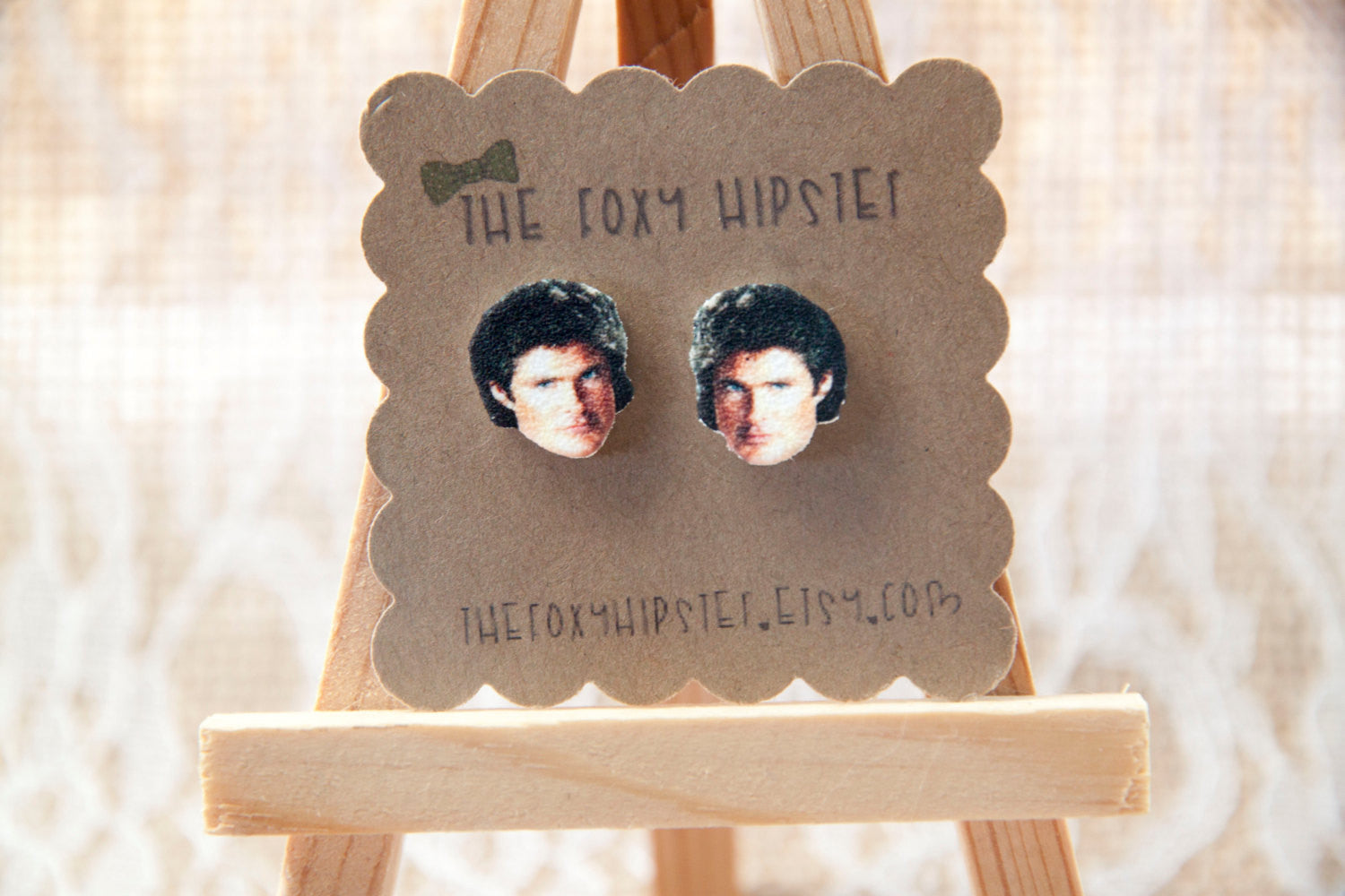 David Hasselhoff Stud Earrings for Men & Women - Trendy Celebrity Inspired Jewelry Gift - Perfect for Parties, Cosplay & Fan Collectors