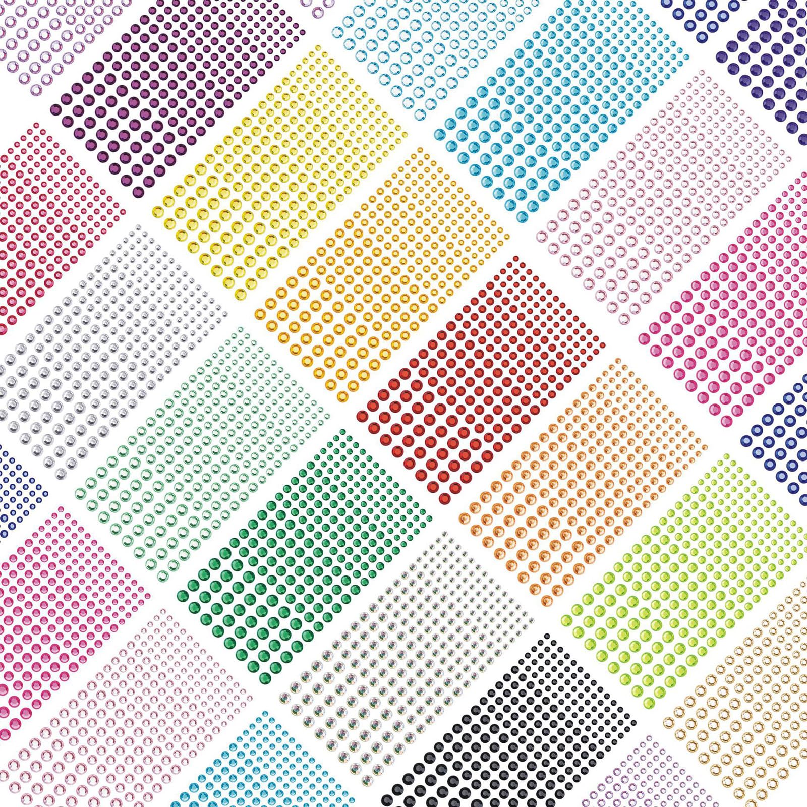 2102pcs Self-Adhesive Face Gems & Rhinestones - Hair, Nail, Body Jewel Stickers for Makeup, Clothing, Shoes, Bags DIY (7 Sizes, 14 Sheets, Green) - Perfect for Parties, Festivals, Cosplay & Craft Projects