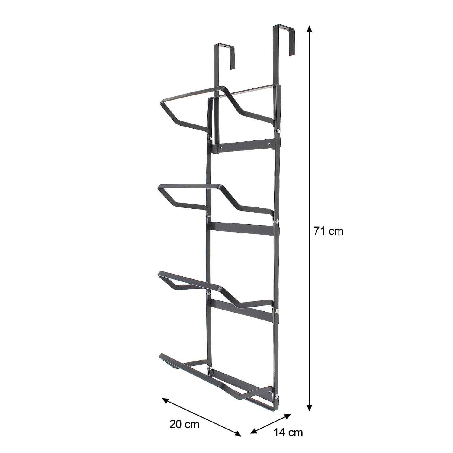4-Tier Over The Door Towel Rack - Heavy Duty Metal Bathroom Storage Organizer with Hooks - Space Saving Solution for Towels, Robes & Clothes (Ideal for Small Bathrooms, Apartments & Dorm Rooms)