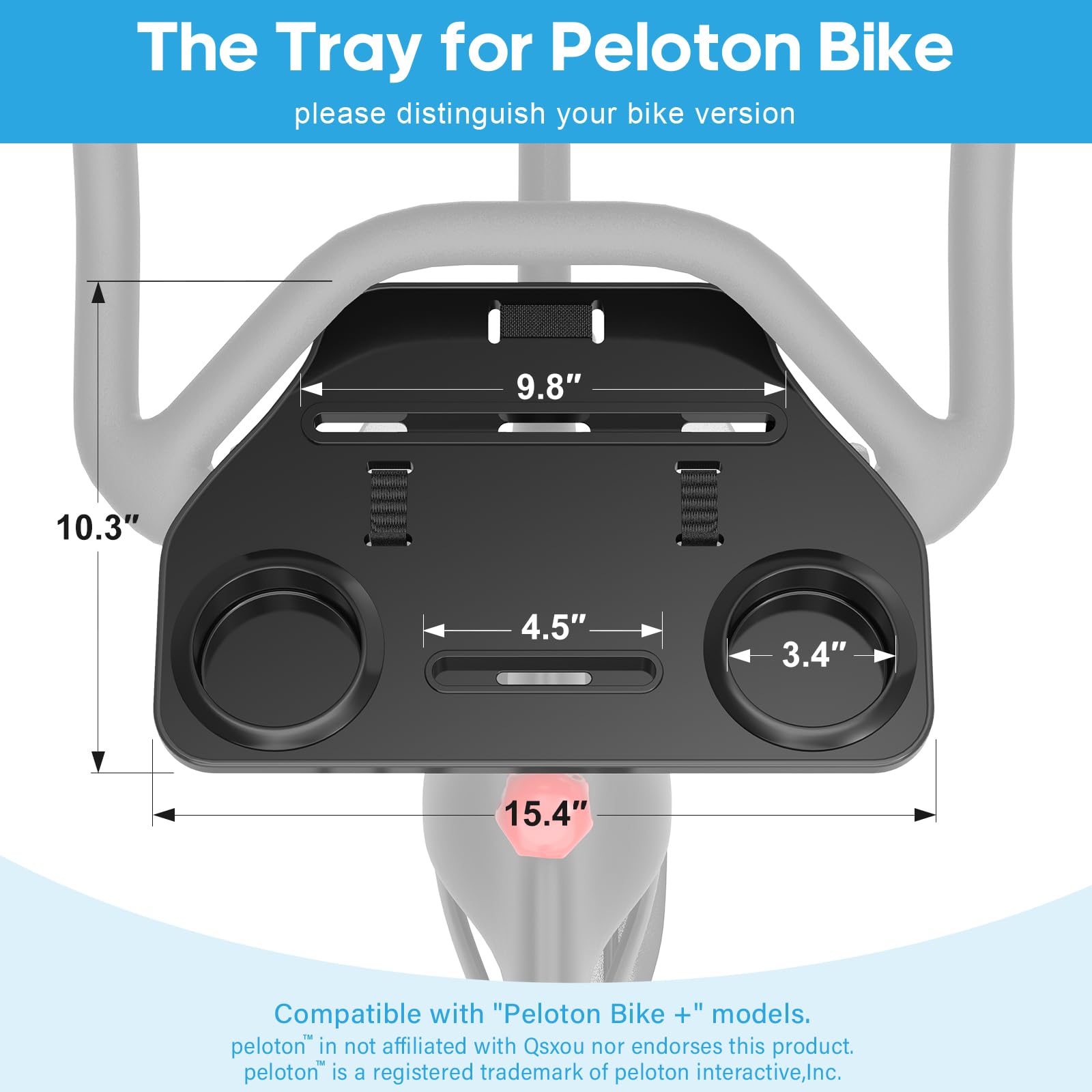 Ergonomic Desk Tray for Peloton Bike+ (Not Bike) - Adjustable Holder for Phone, Cup, Tablet - Black Workout Accessory - Perfect for Home Gym, Cycling & Multitasking