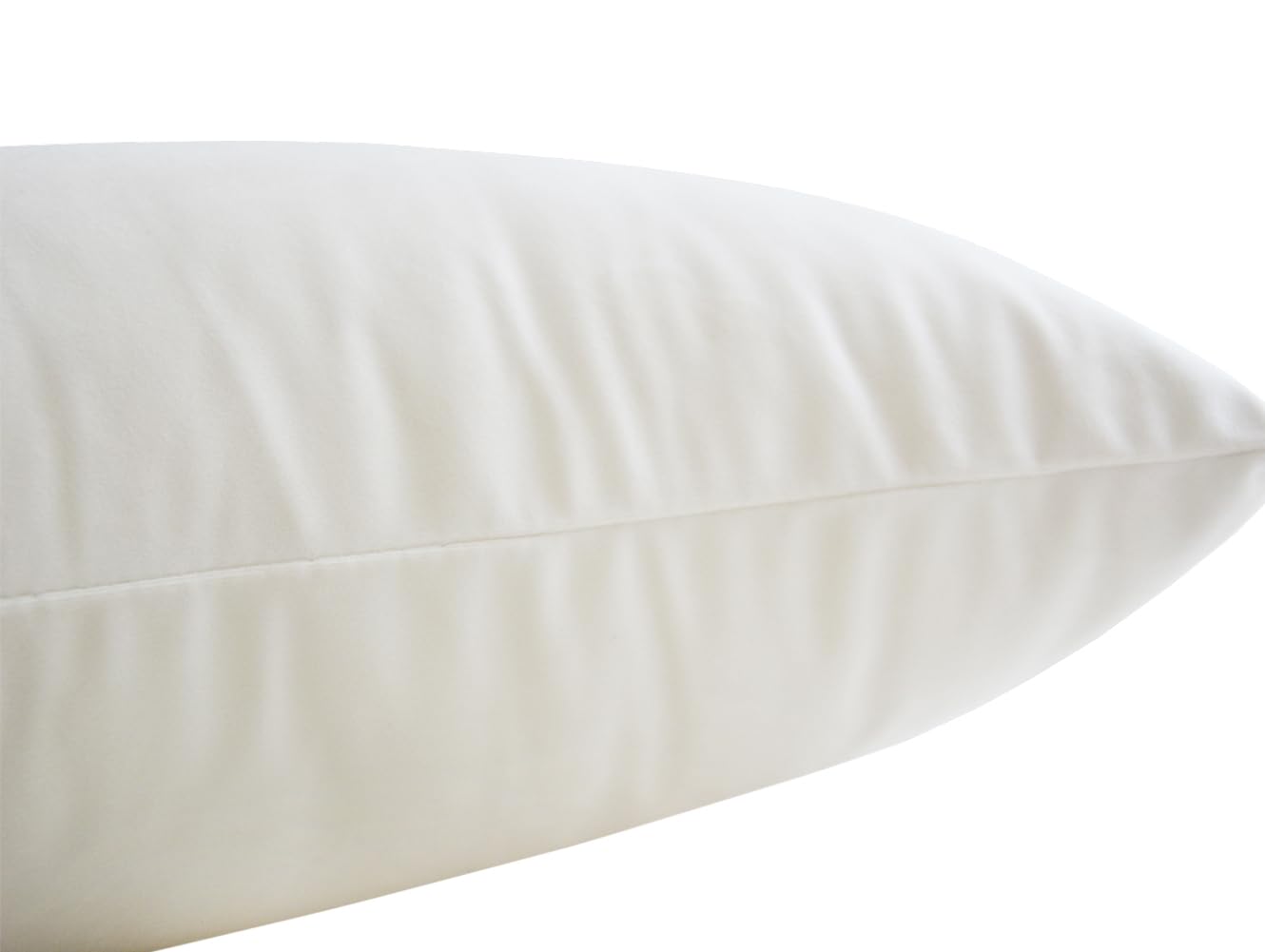 Velvet Cushion Covers (Pack of 2) - Soft Decorative Throw Pillow Cases 12x20 Inches (30x50 cm) for Sofa, Bedroom, Car - Creamy White - Perfect for Home Decor, Cozy Living Room Accents & Comfortable Travel Accessories