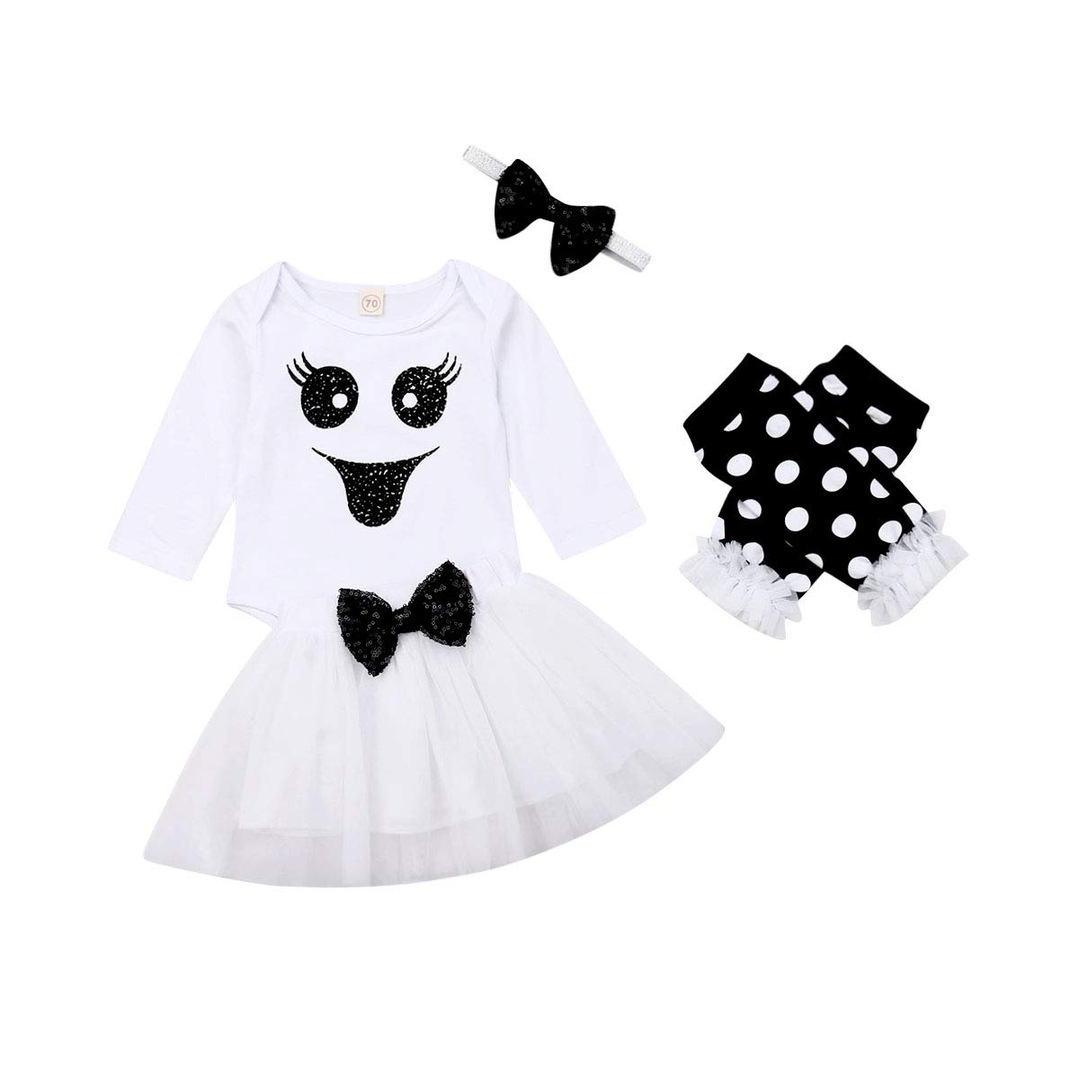 My 1st Halloween Baby Girl Outfit Set - Newborn Tutu Romper, Skirt, Leg Warmers & Headband - Perfect for Halloween Photoshoots, Dress-Up Parties & First Holiday Memories