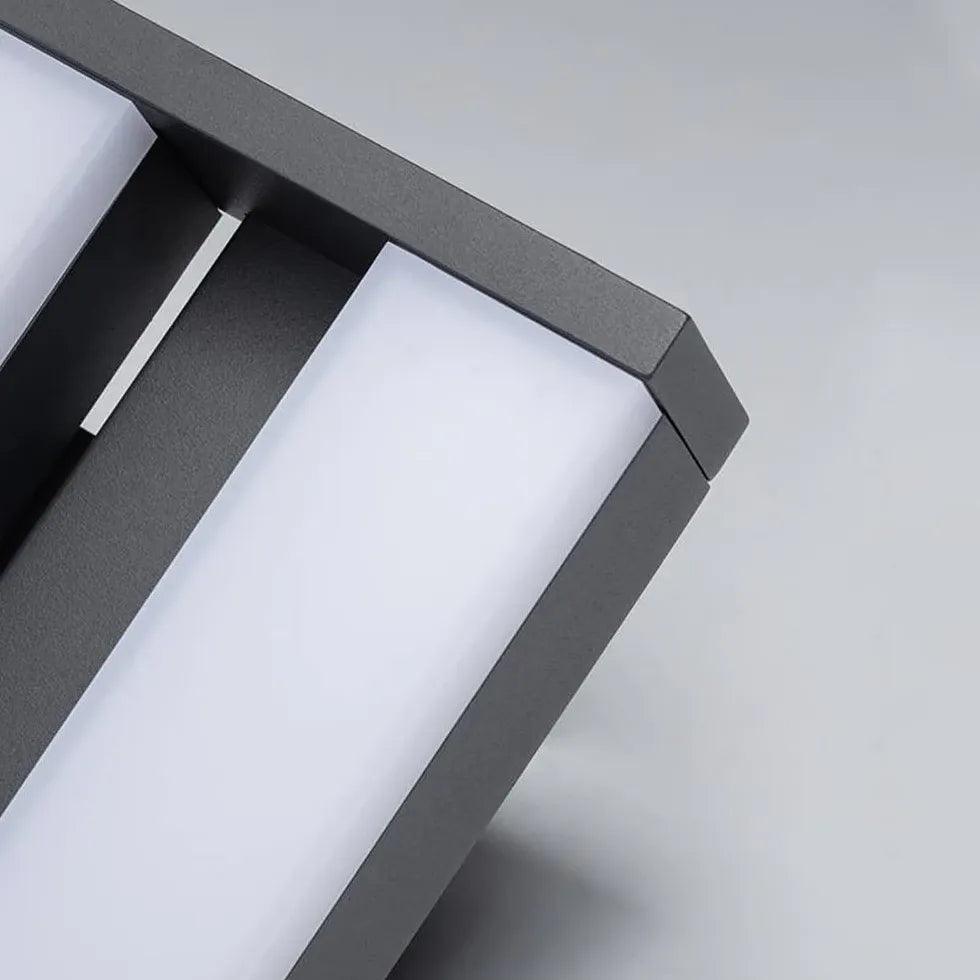 Modern Warm White Rectangular Outdoor Up Down Wall Lights - Waterproof Exterior Sconce for Patio, Garden, and Porch Lighting