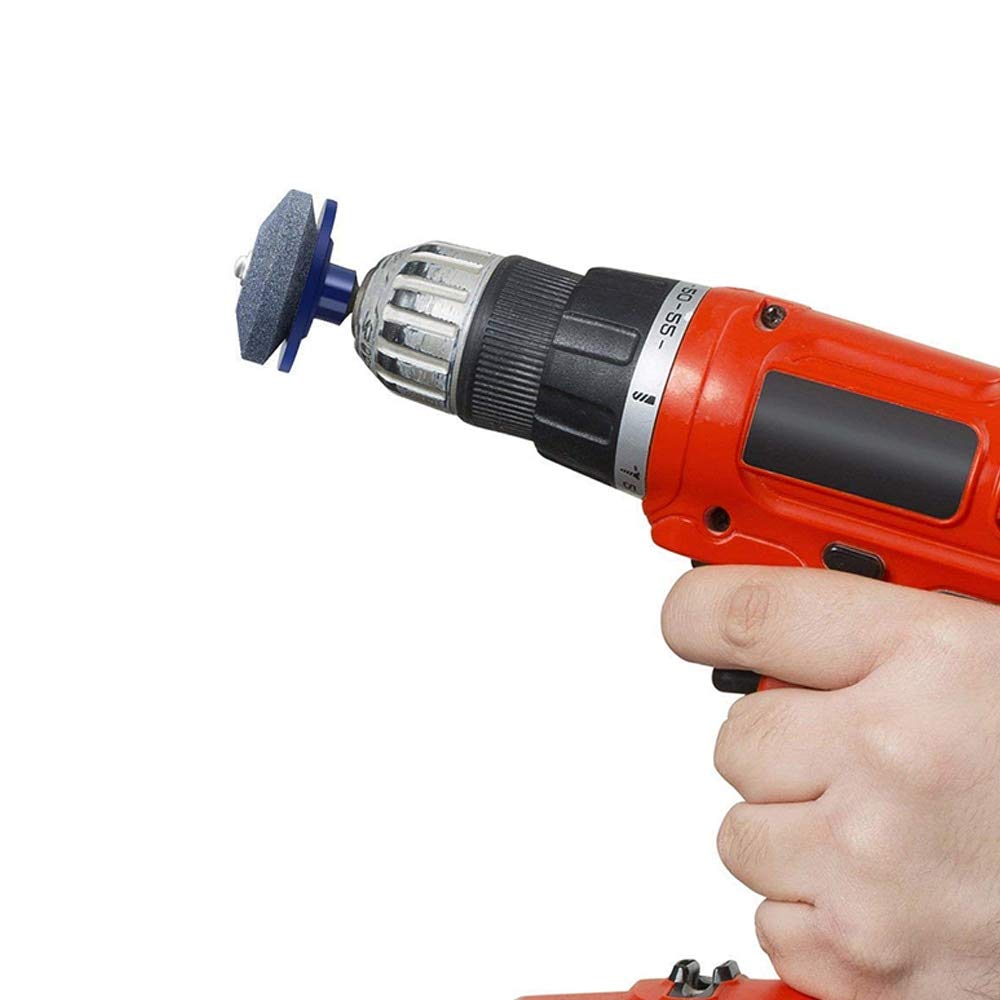 4PCS Lawn Mower Blade Sharpener Kit - Power Drill Attachment for Sharpening Lawnmower Blades | Restores Clean Cutting Edge | Perfect for Home Garden Maintenance & DIY Lawn Care