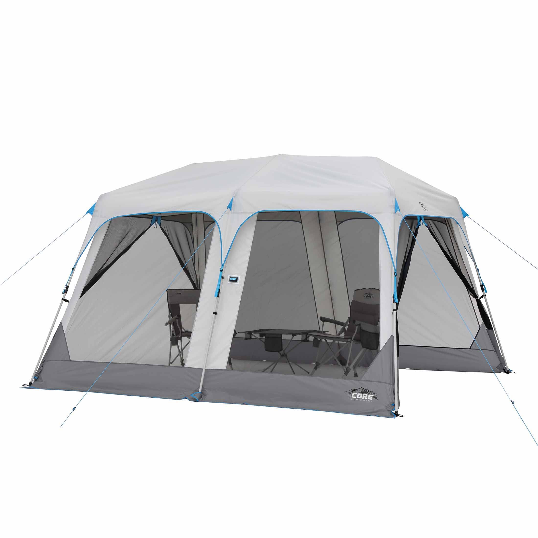 12'x10' Instant Pop Up Canopy Tent with LED Lights - Portable Folding Screen Shelter for Camping, Backyard Parties, BBQ, Tailgating & Outdoor Events | Waterproof Sun Shade for Patio, Picnic & Family Gatherings