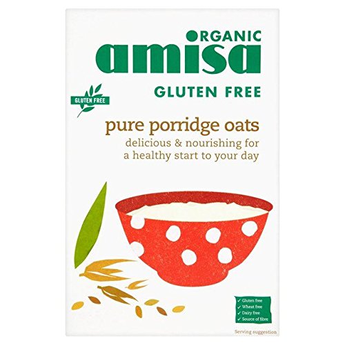 Amisa Organic Gluten Free Pure Porridge Oats - 325g | Healthy Breakfast Cereal for Weight Loss & Digestion | Perfect for Smoothies, Baking & Vegan Recipes