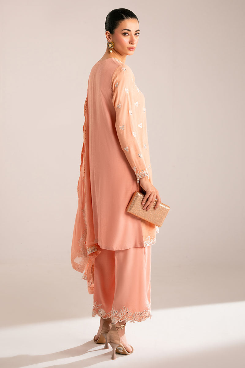 Elegant Muted Clay 3-Piece Outfit Set (Shirt, Trousers & Dupatta) for Women - Boho Chic Ethnic Wear Perfect for Weddings, Parties & Special Occasions
