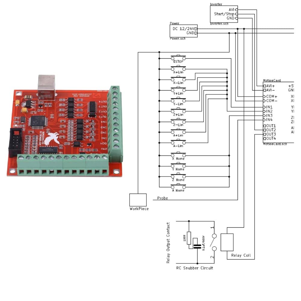 Fafeicy USB 100KHz 4-Axis CNC Motion Controller Card for Stepper & Servo Motors - Perfect for CNC Engraving, Milling, Laser Cutting and DIY Automation Projects