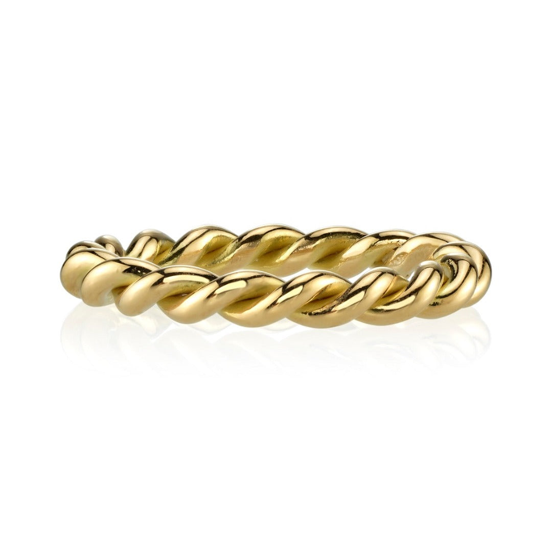 18K Yellow Gold Single Stone Lara Band Ring - Elegant & Durable for Everyday Wear, Weddings & Special Occasions