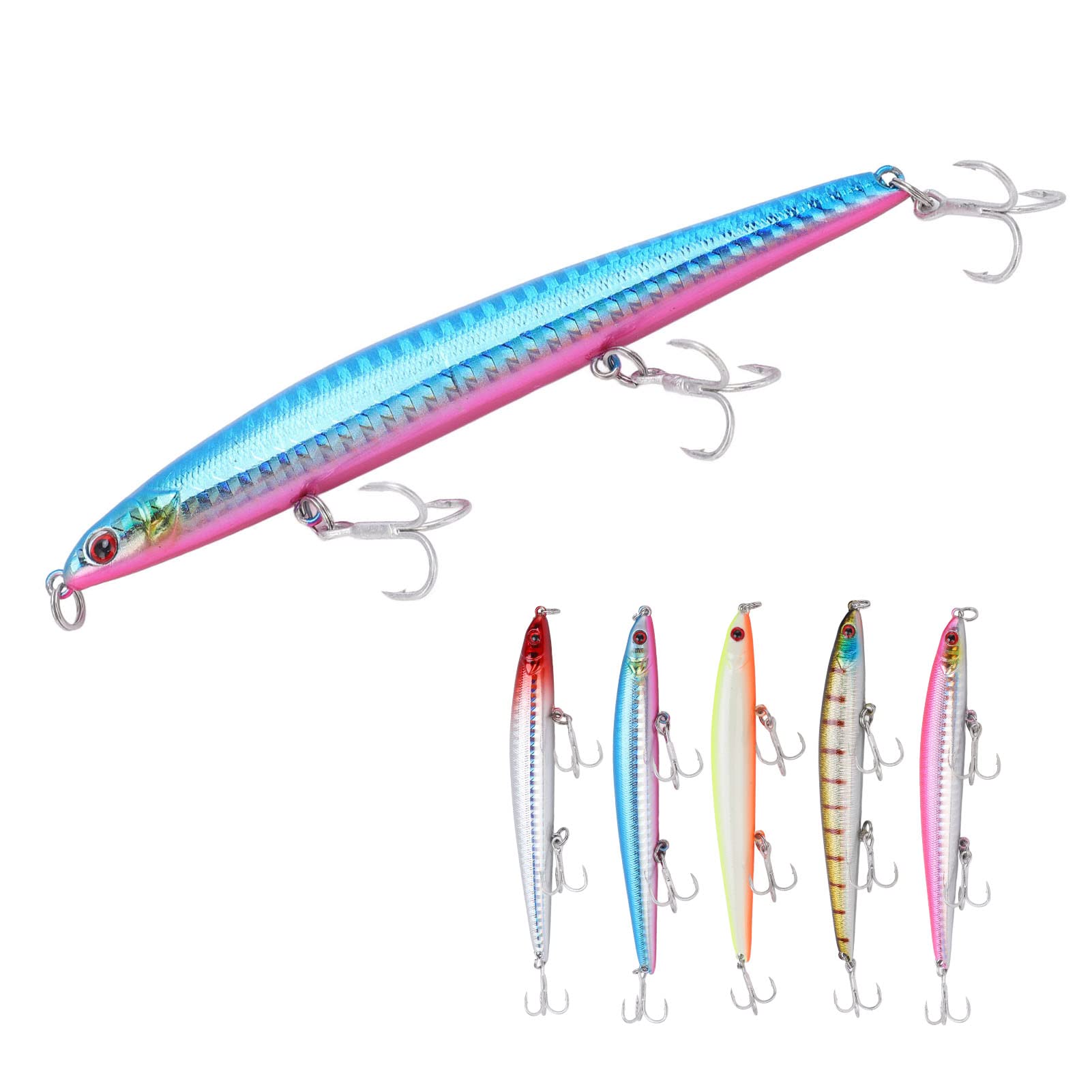 Professional Colorful Pencil Hard Fishing Lures with Gravity Shifting Rolling Ball - Saltwater & Freshwater Bait for Anglers - Perfect for Bass, Trout & Ocean Fishing Adventures