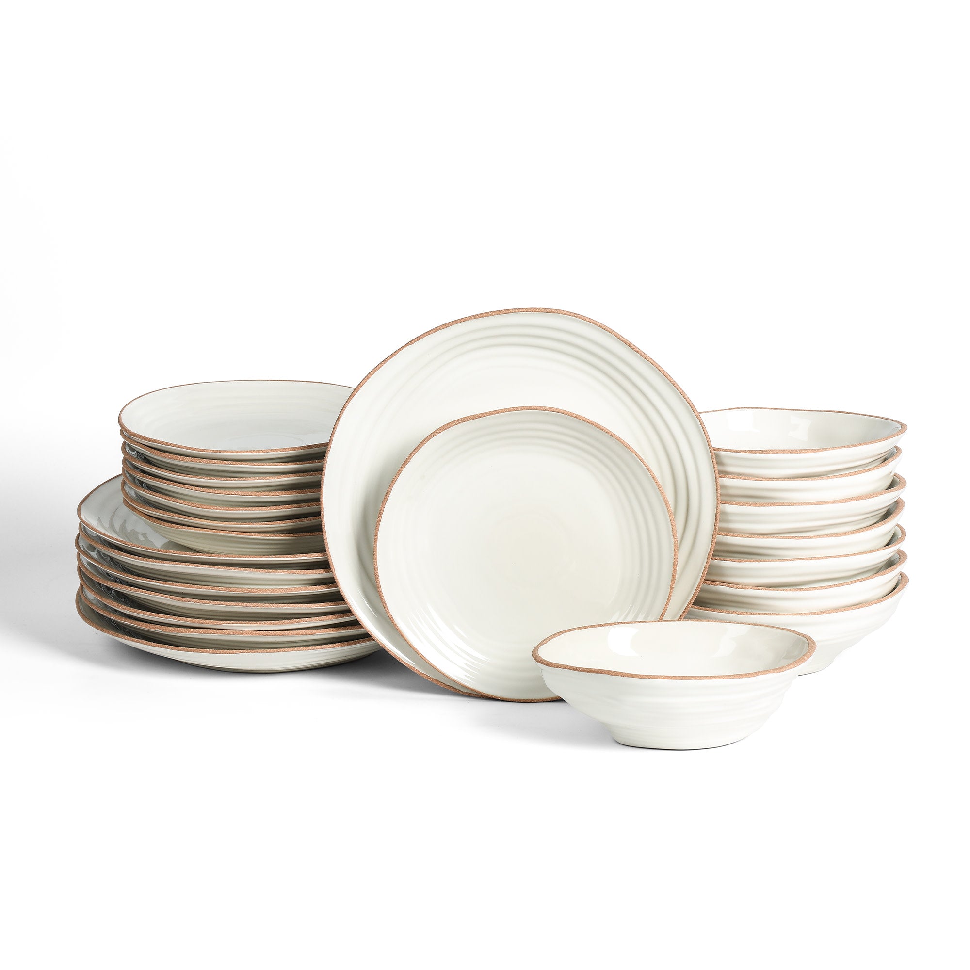 Premium Nami Stoneware Dinnerware Set - 16-Piece White Porcelain Tableware for Everyday & Formal Dining | Elegant & Durable Dish Set for Home, Restaurant & Gifting