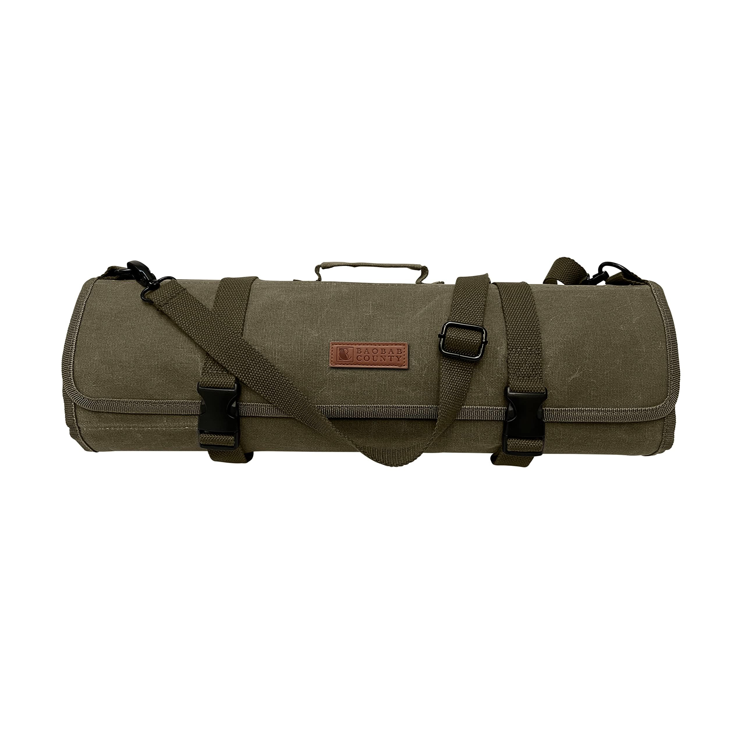 Professional Knife Roll Bag for Chefs - Army Green | Compact & Durable Knife Storage for Culinary School, Kitchen, Travel | Perfect for Chefs, Butchers & Cooking Enthusiasts