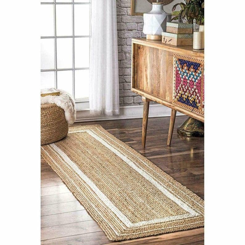 6x9, 8x10, 9x12 Natural Jute Yoga Rug - Handwoven Braided Moroccan Bohemian Turkish Style Sustainable Large Area Rug (10x14 Ft) - Perfect for Living Room, Bedroom, Yoga Studio & Boho Decor