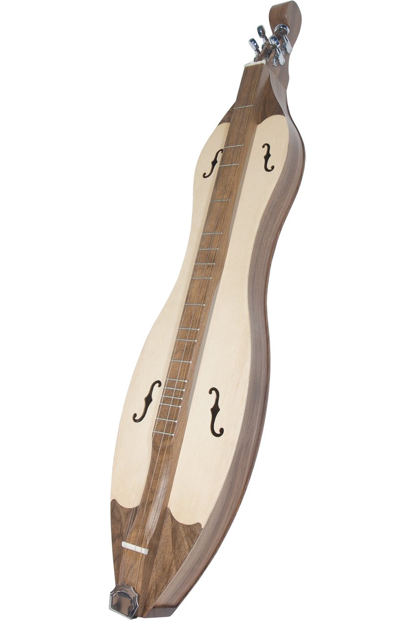Roosebeck Grace Mountain Dulcimer 4-String Walnut Vaulted Fretboard with Spruce Top and F-Holes - Perfect for Folk Music, Bluegrass, and Home Performances