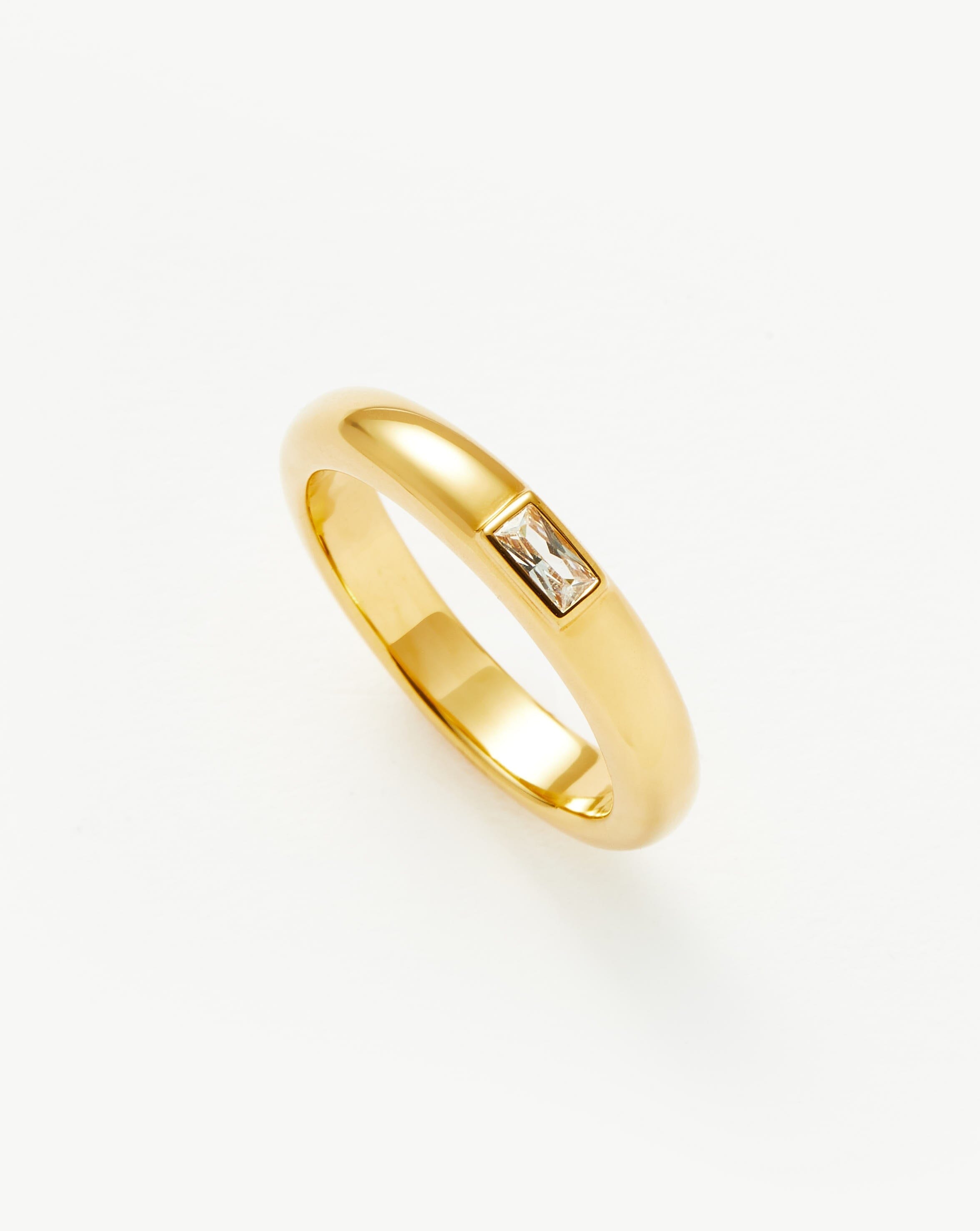 18K Gold Vermeil Stackable Stone Band Ring with Cubic Zirconia - Elegant Stacking Ring for Women, Perfect for Everyday Wear, Gifts & Layering Jewelry