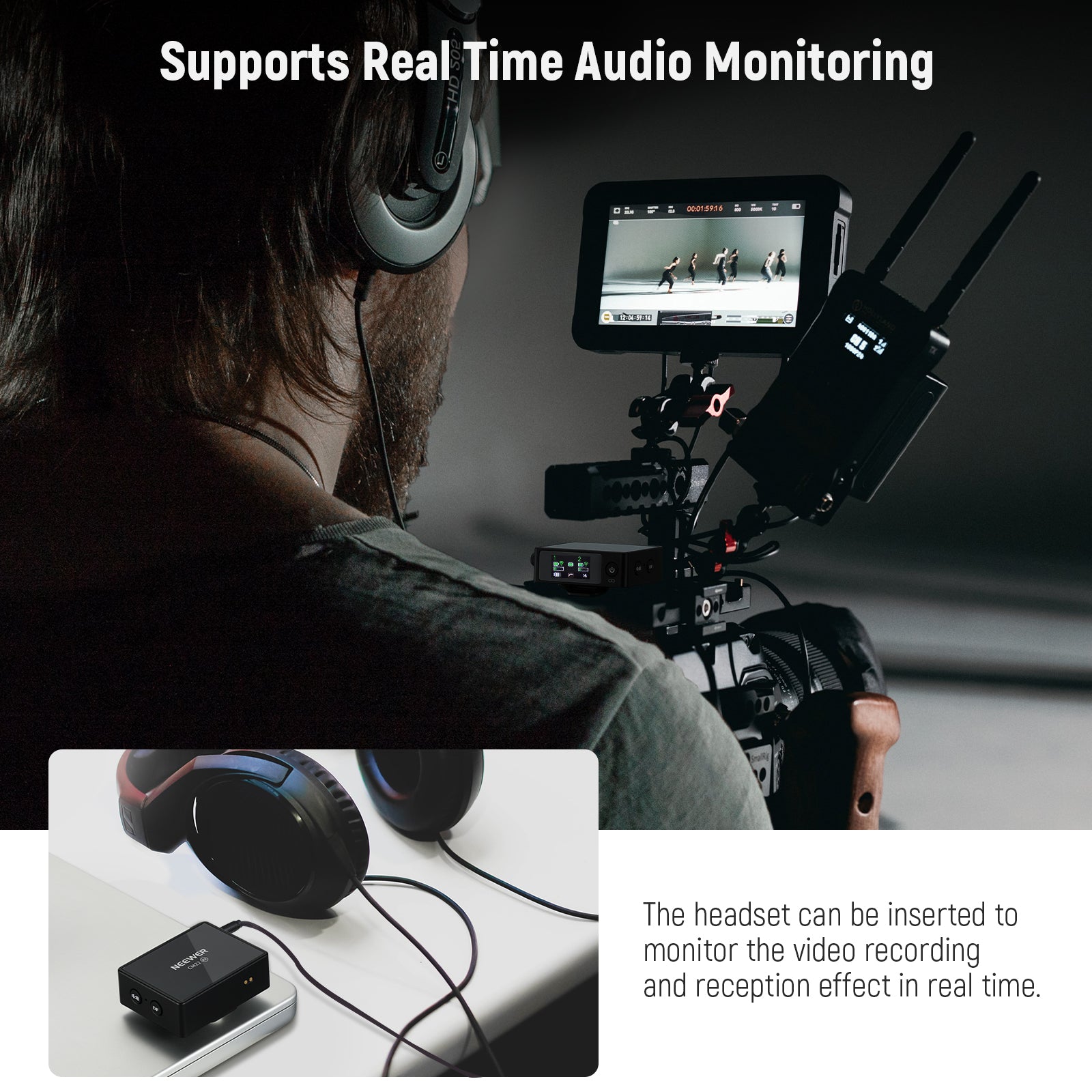 NEEWER CM22 Wireless Lavalier Microphone System for YouTube, Vlogging, Streaming, and Recording - Compact Clip-On Mic with Noise Reduction for iPhone, Android, Camera