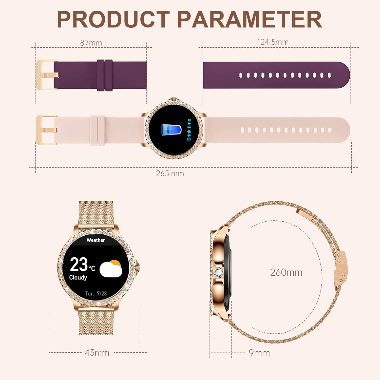 Smart Watch for Women with Call Function - 1.32