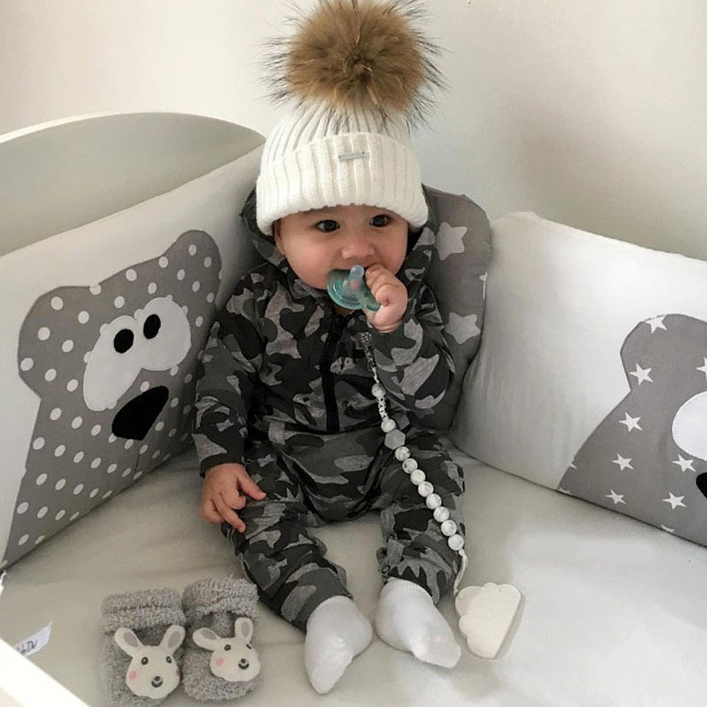 SPORTTIN Hooded Infant Jumpsuit - Camouflage Print Baby Romper for Boys & Girls (90) - Perfect for Outdoor Play, Family Photos & Casual Wear