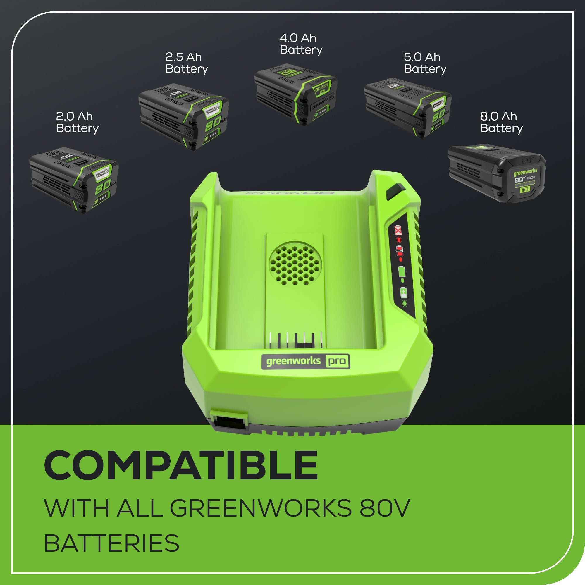 80V 4.0A Fast Battery Charger for Power Tools - Quick Charging for Drills, Saws & Outdoor Equipment | Perfect for Construction Sites & DIY Projects