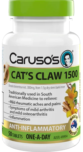 Caruso's Cat’s Claw 1500mg - Premium Herbal Supplement for Immune Support & Joint Health | Natural Remedy for Wellness & Vitality | Perfect for Daily Health Routine & Active Lifestyle