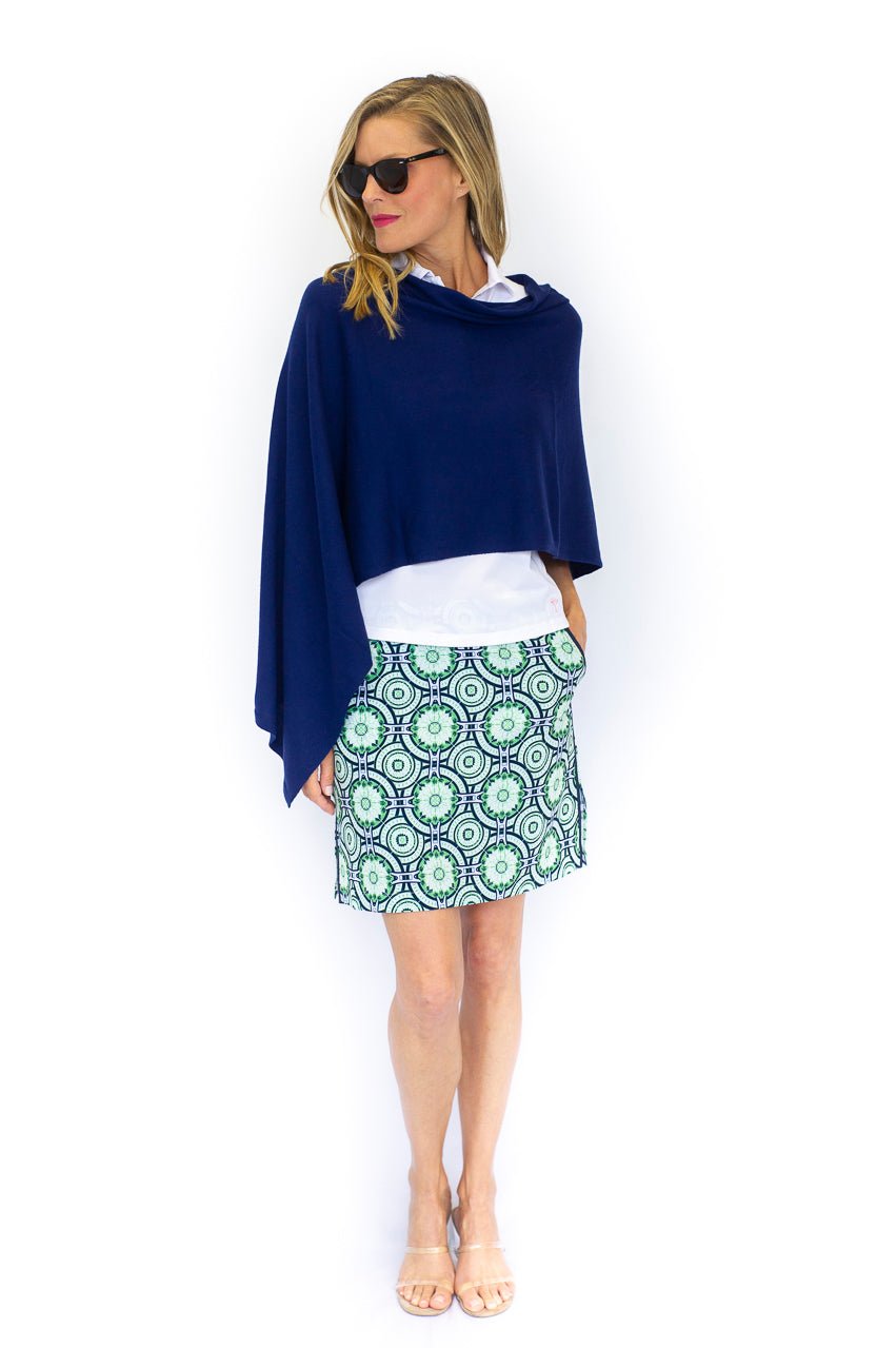 Royal Blue Cotton Cashmere Poncho - Soft & Warm Winter Wrap Shawl for Women - Perfect for Outdoor Activities, Travel & Casual Wear