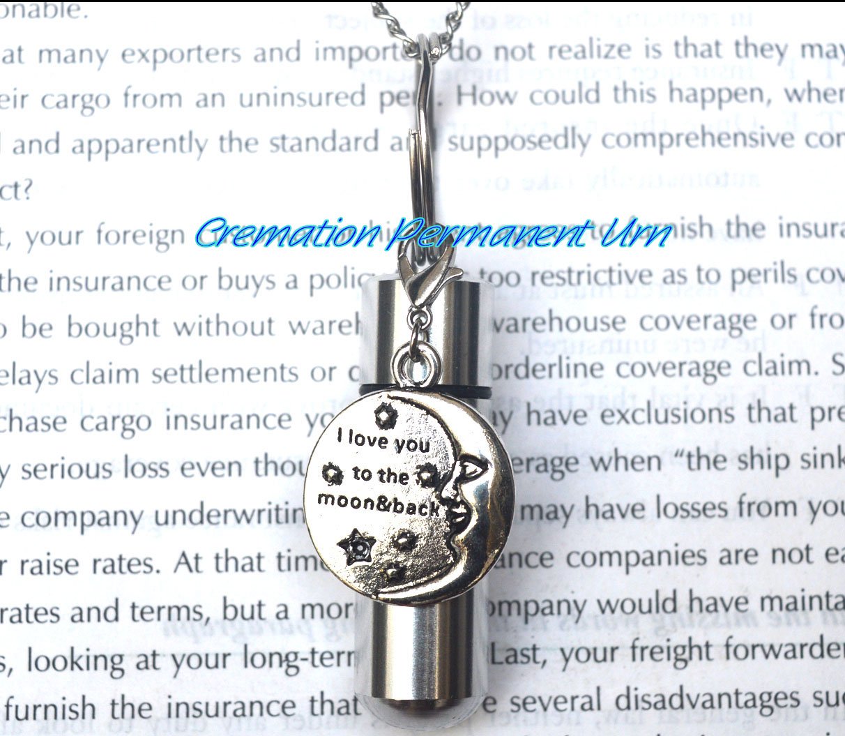 Moon and Back Cremation Urn Necklace - Memorial Jewelry for Ashes, Sympathy Gift for Loss of Loved Ones | Perfect for Funerals, Remembrance & Keepsake