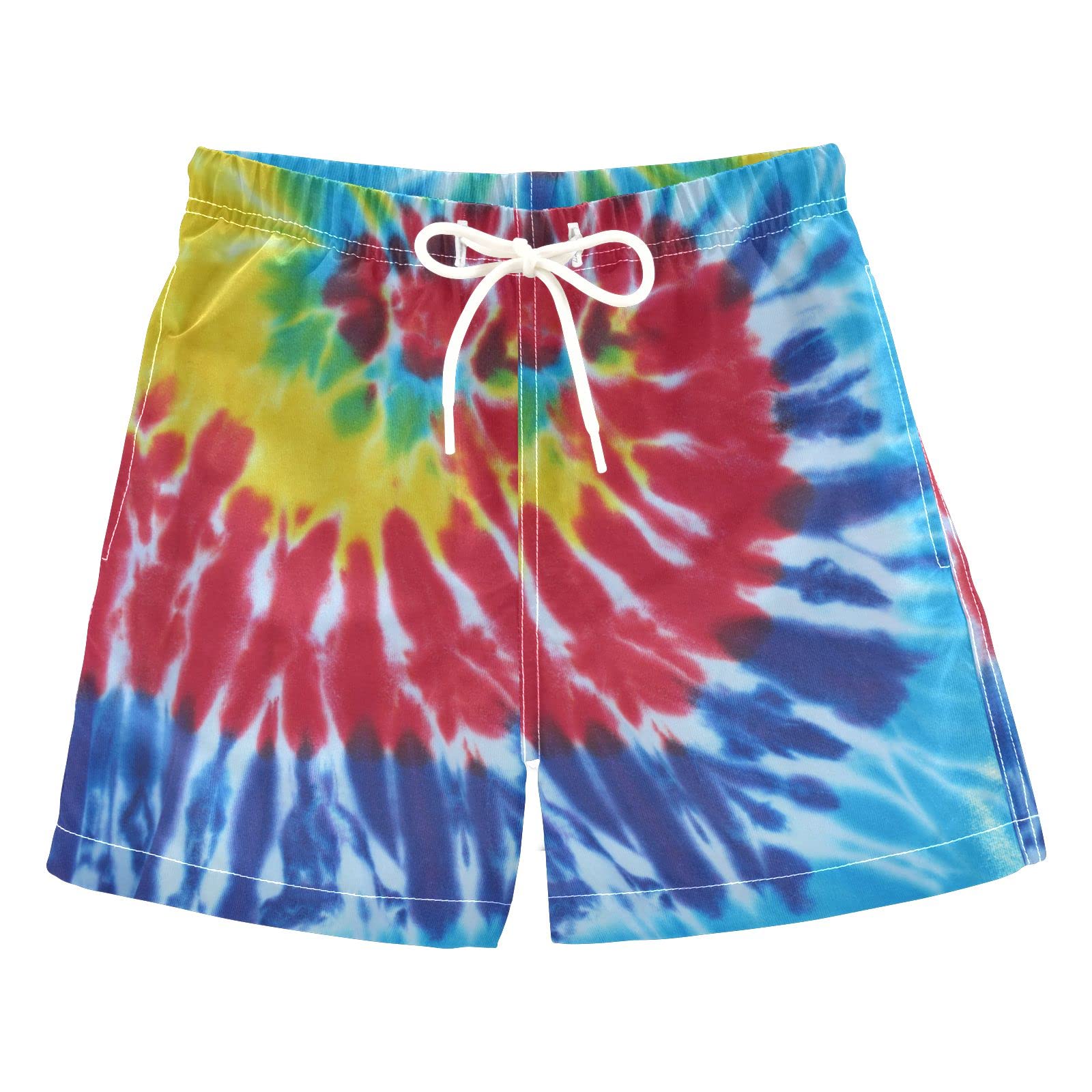 Colorful Tie Dye Boys Swim Trunks - Toddler Swimwear for Beach & Pool