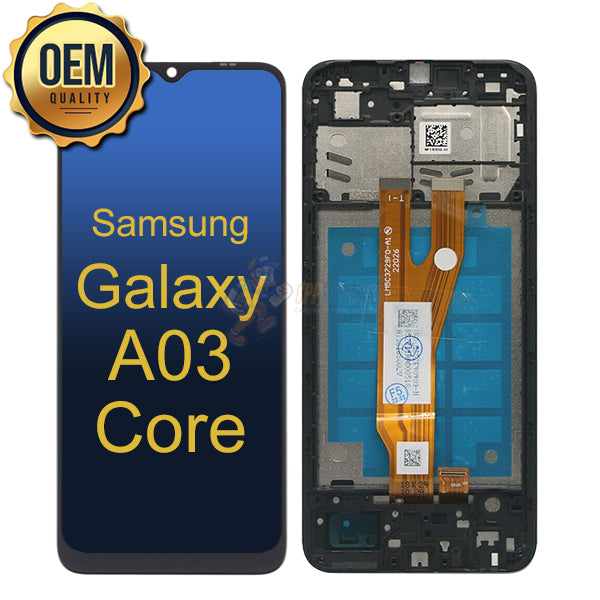 Samsung Galaxy A03 Core LCD Touch Screen Digitizer Assembly with Frame - Black Replacement Part | Perfect for DIY Phone Repair & Screen Replacement at Home or Office