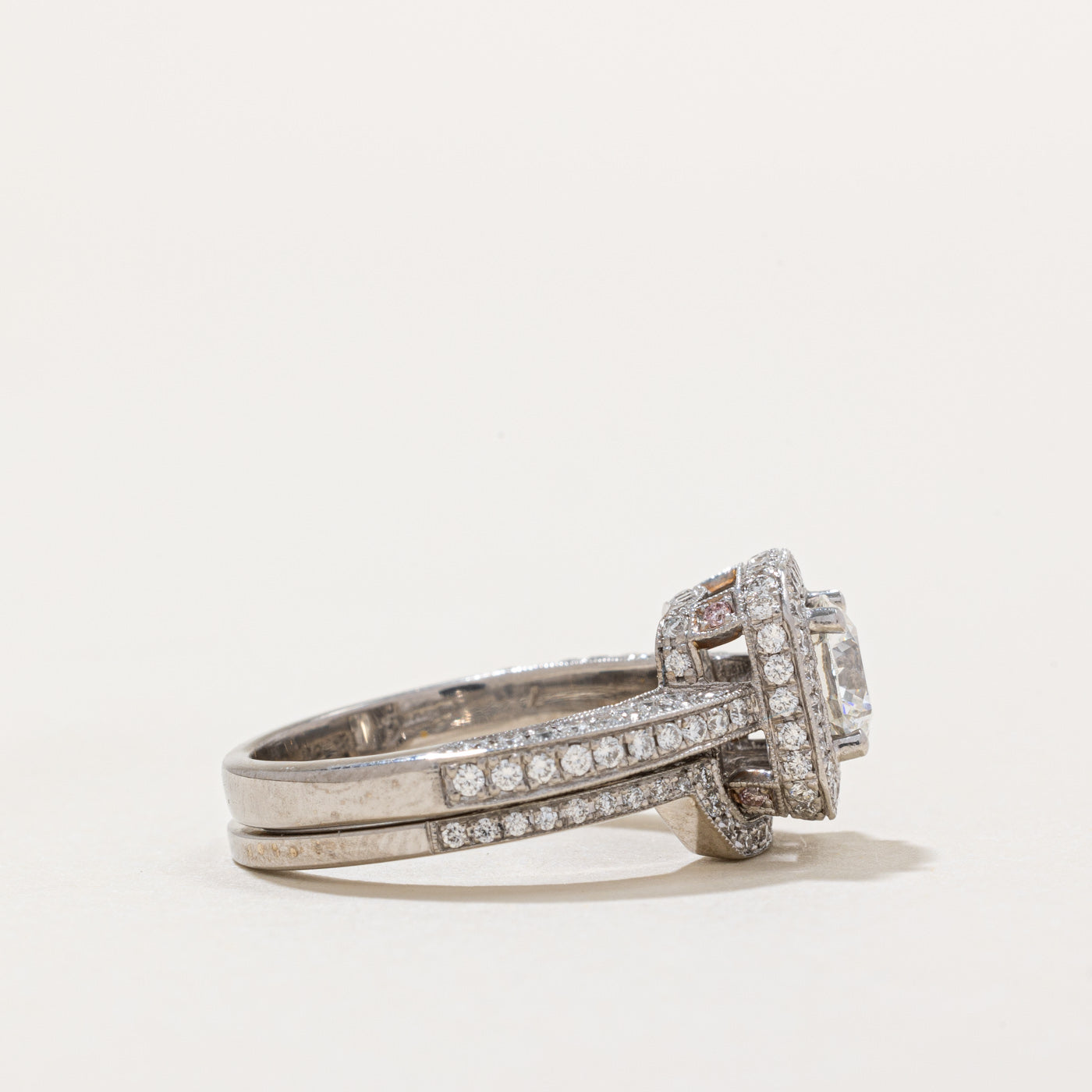 Simon G Diamond Wedding Ring Set | 0.83ct IF G Color & 0.44ctw Side Stones | Size 5.25 | Elegant Bridal Jewelry for Engagement & Anniversary Gifts